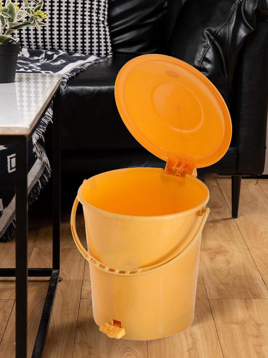 Kuber Industries Yellow Pedal Dustbins 10 L