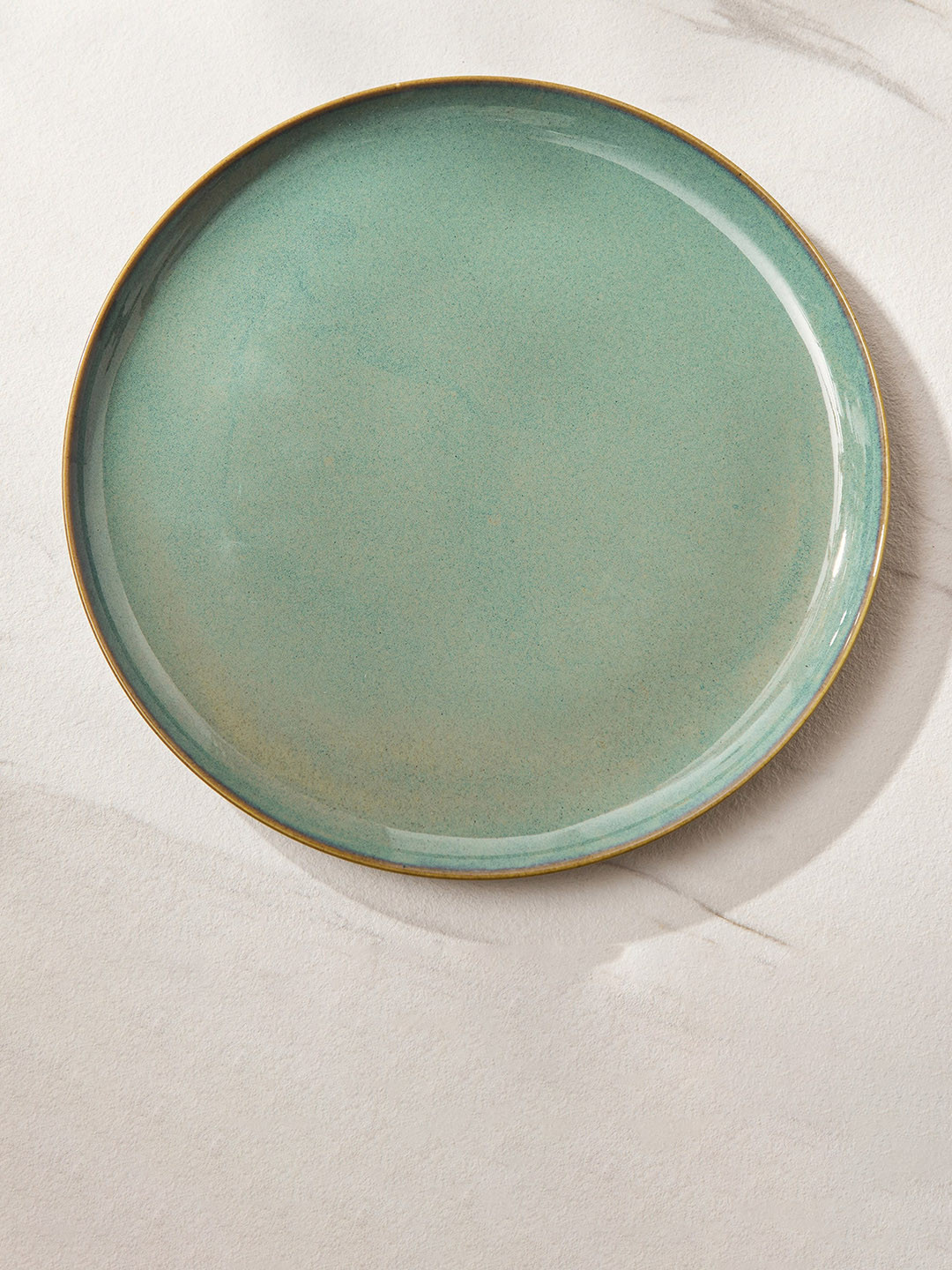 Home Centre Capiz Verde Green Porcelain Dinner Plate