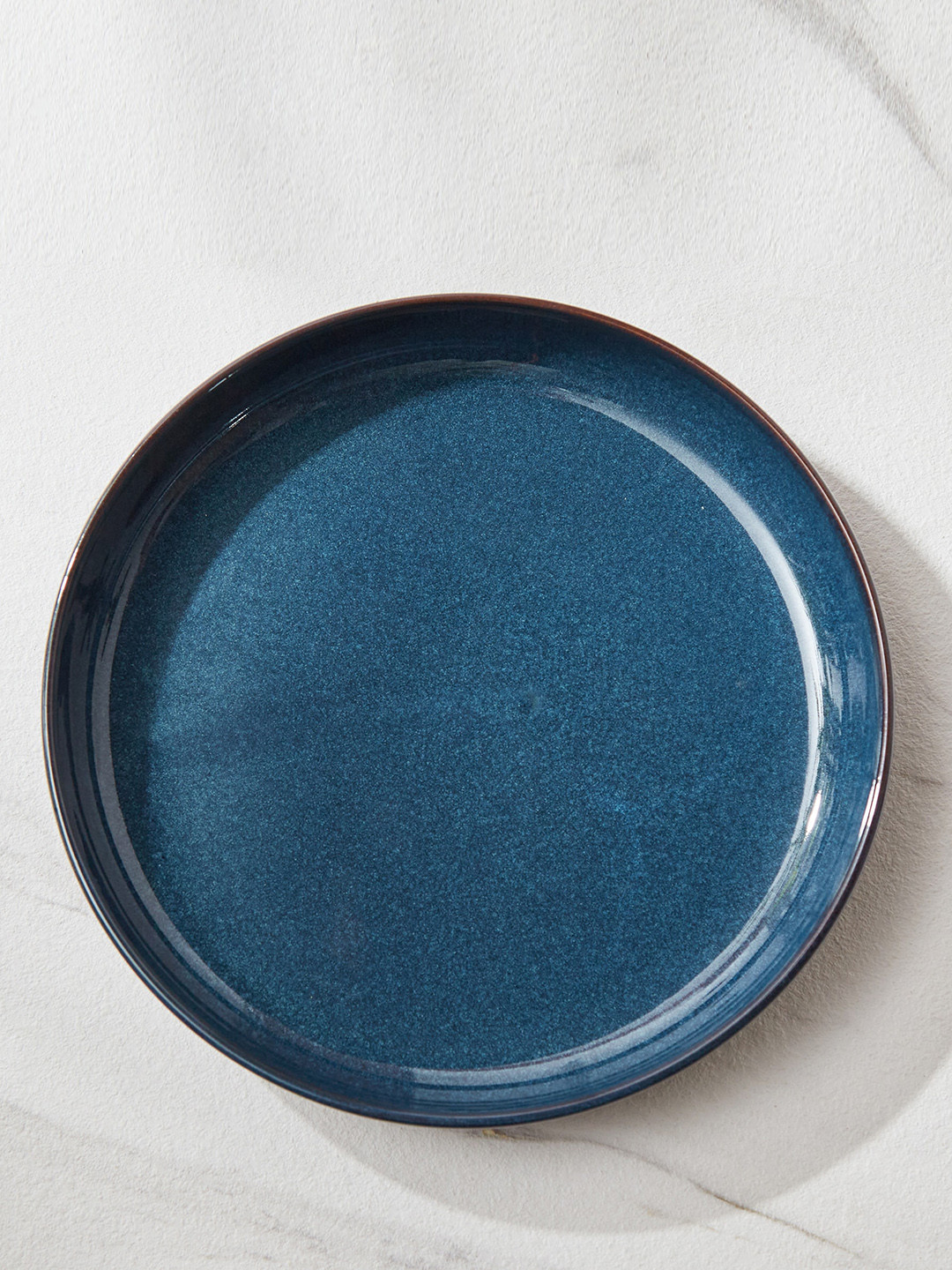 Home Centre Capiz Indi Blue Porcelain Serving Plate