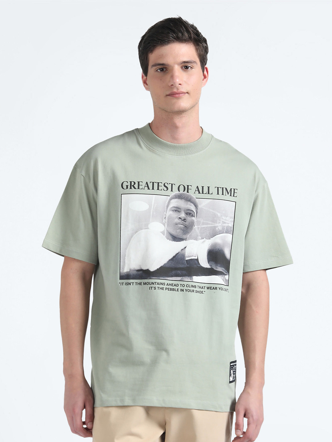 Flying Machine People and Places Printed Pure Cotton Oversized T-shirt