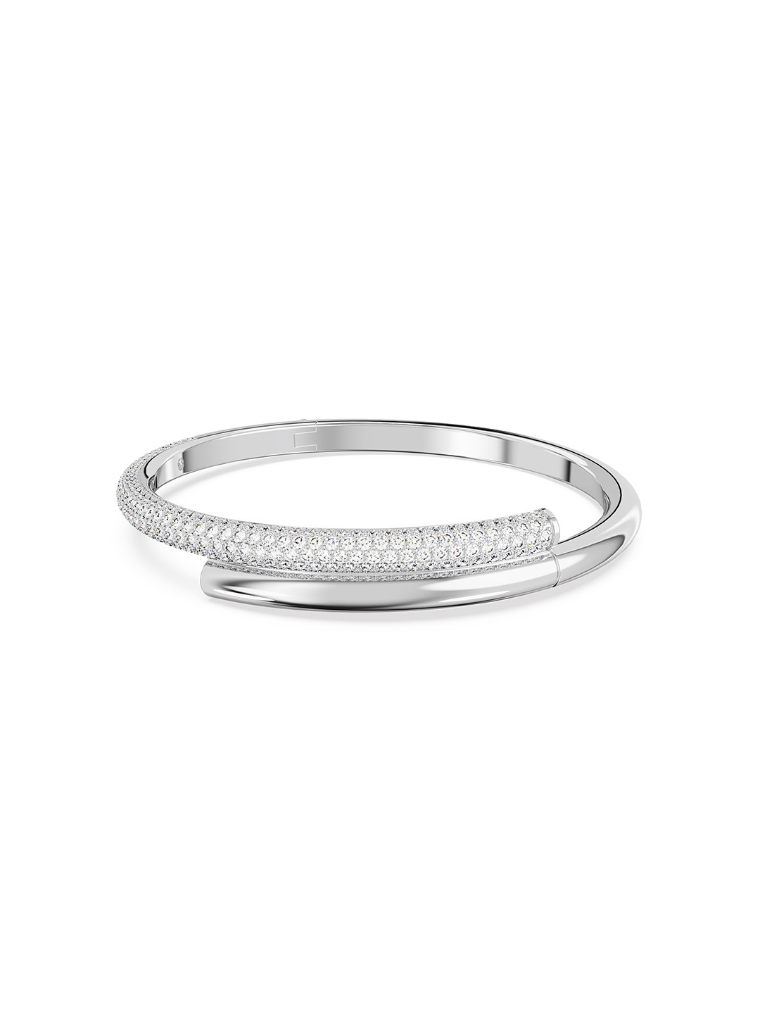SWAROVSKI Rhodium-Plated Crystals-Studded Cuff Bracelet