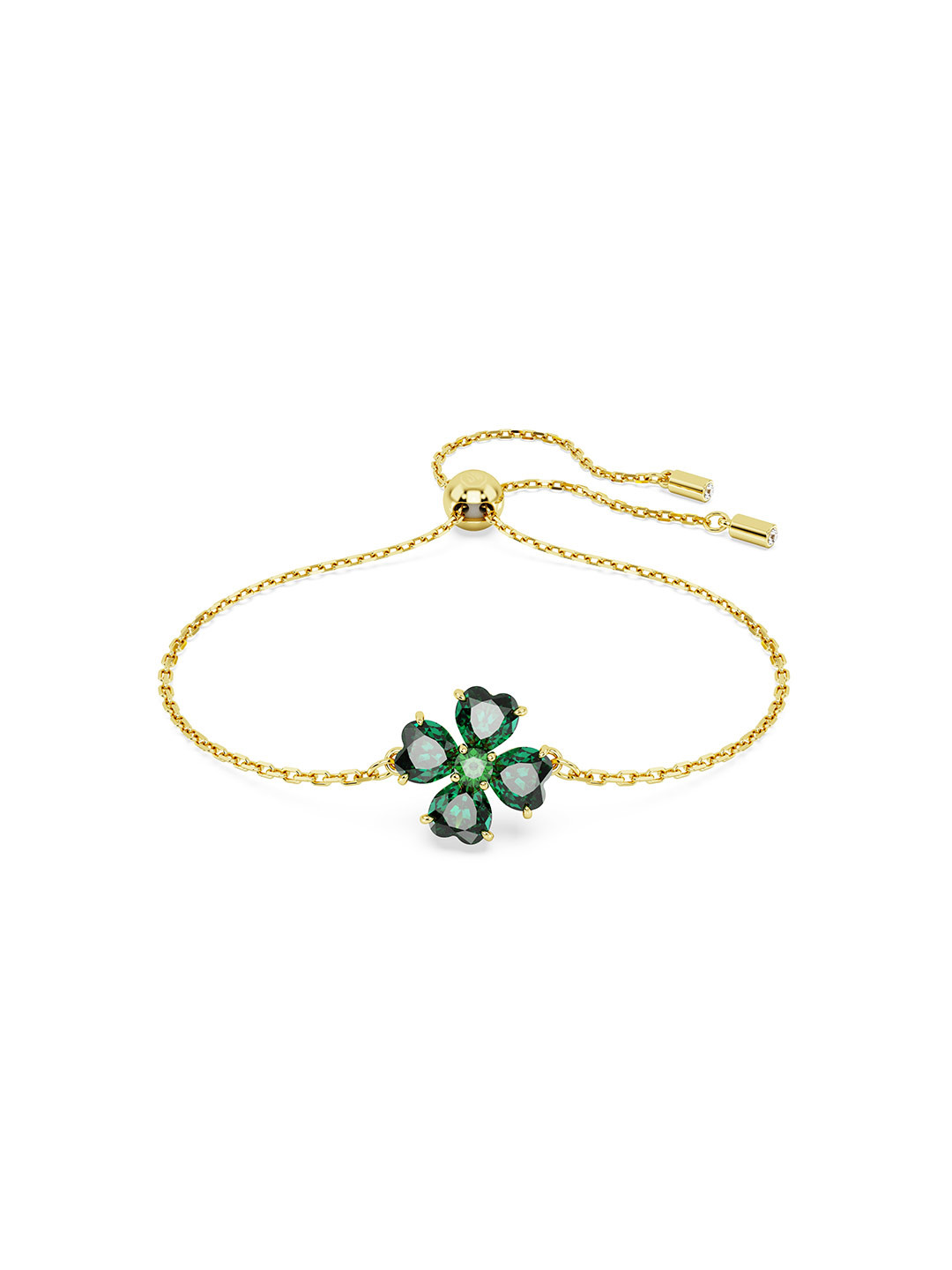 SWAROVSKI Gold-Plated Artificial Stones Clover Charm Bracelet