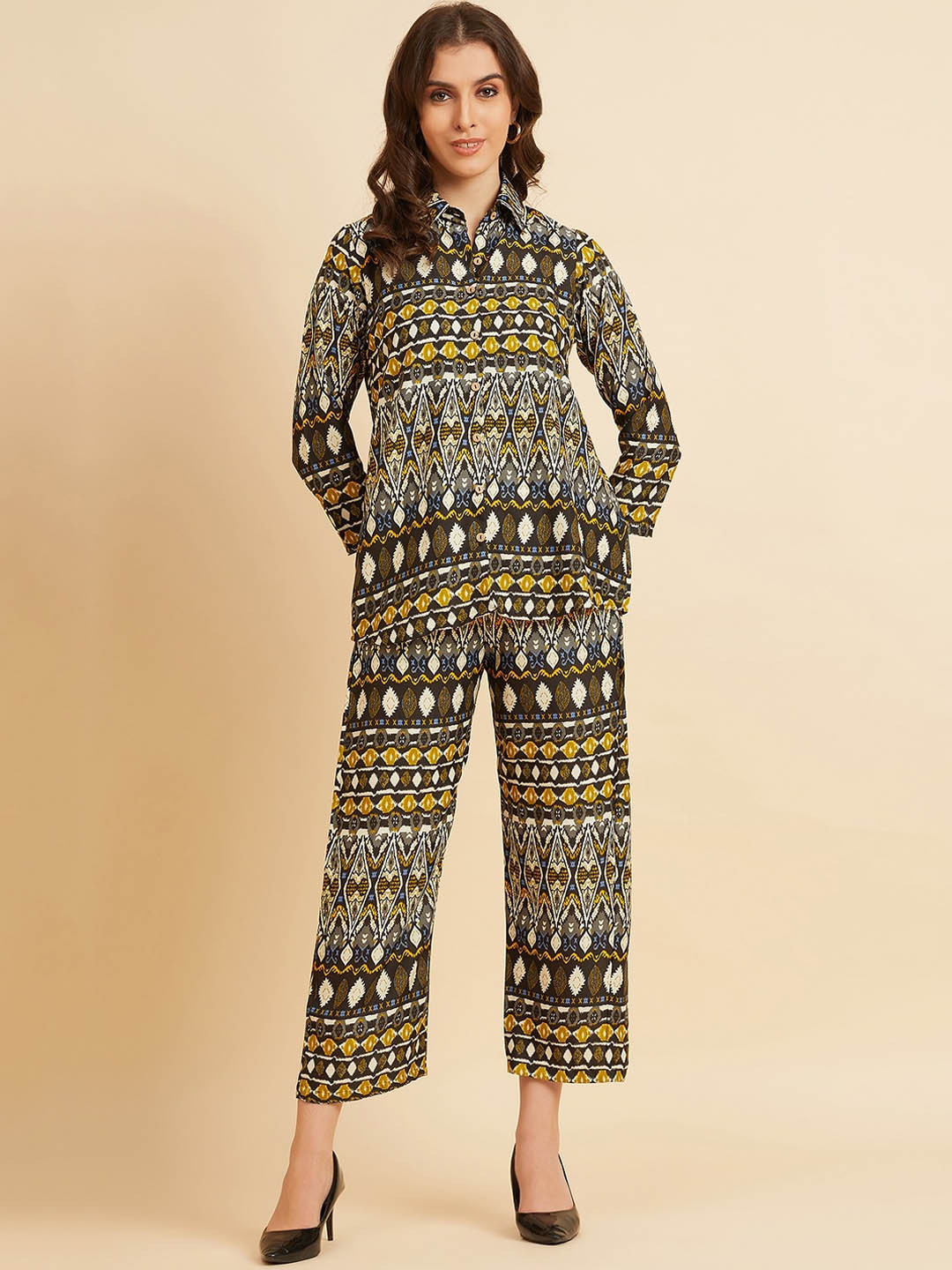 Azira Geometric Printed Co-Ords Set