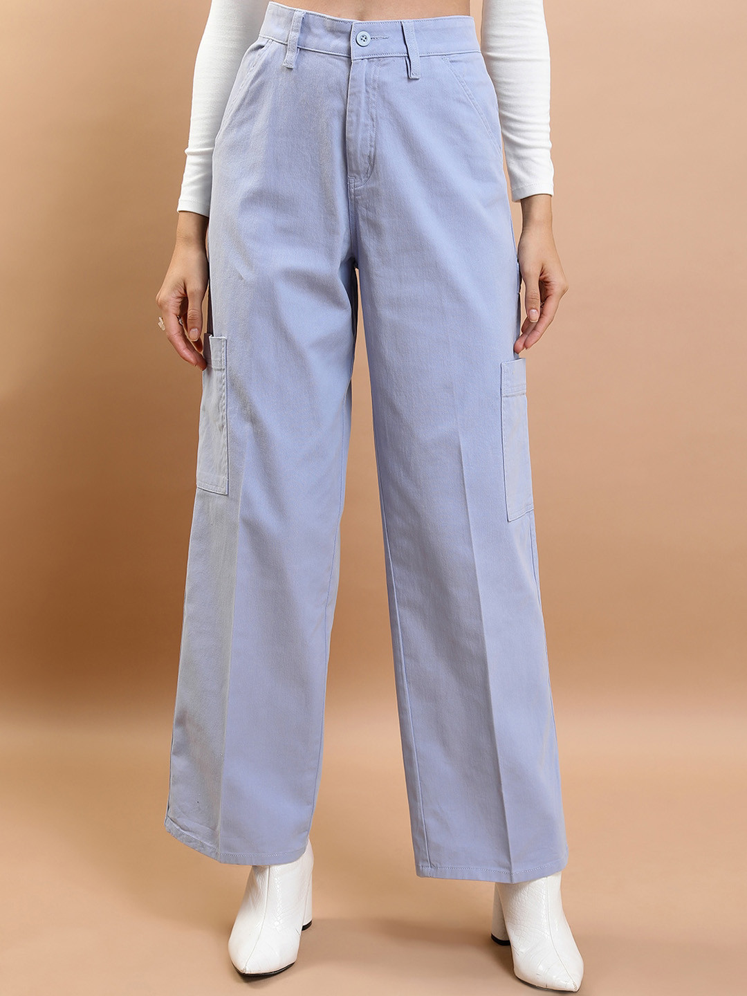 Tokyo Talkies Women Blue Flared Cargos
