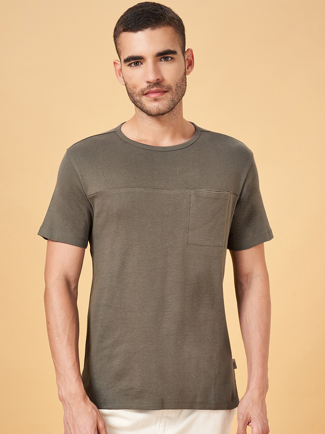 7 Alt by Pantaloons Round Neck Cotton Slim Fit T-shirt
