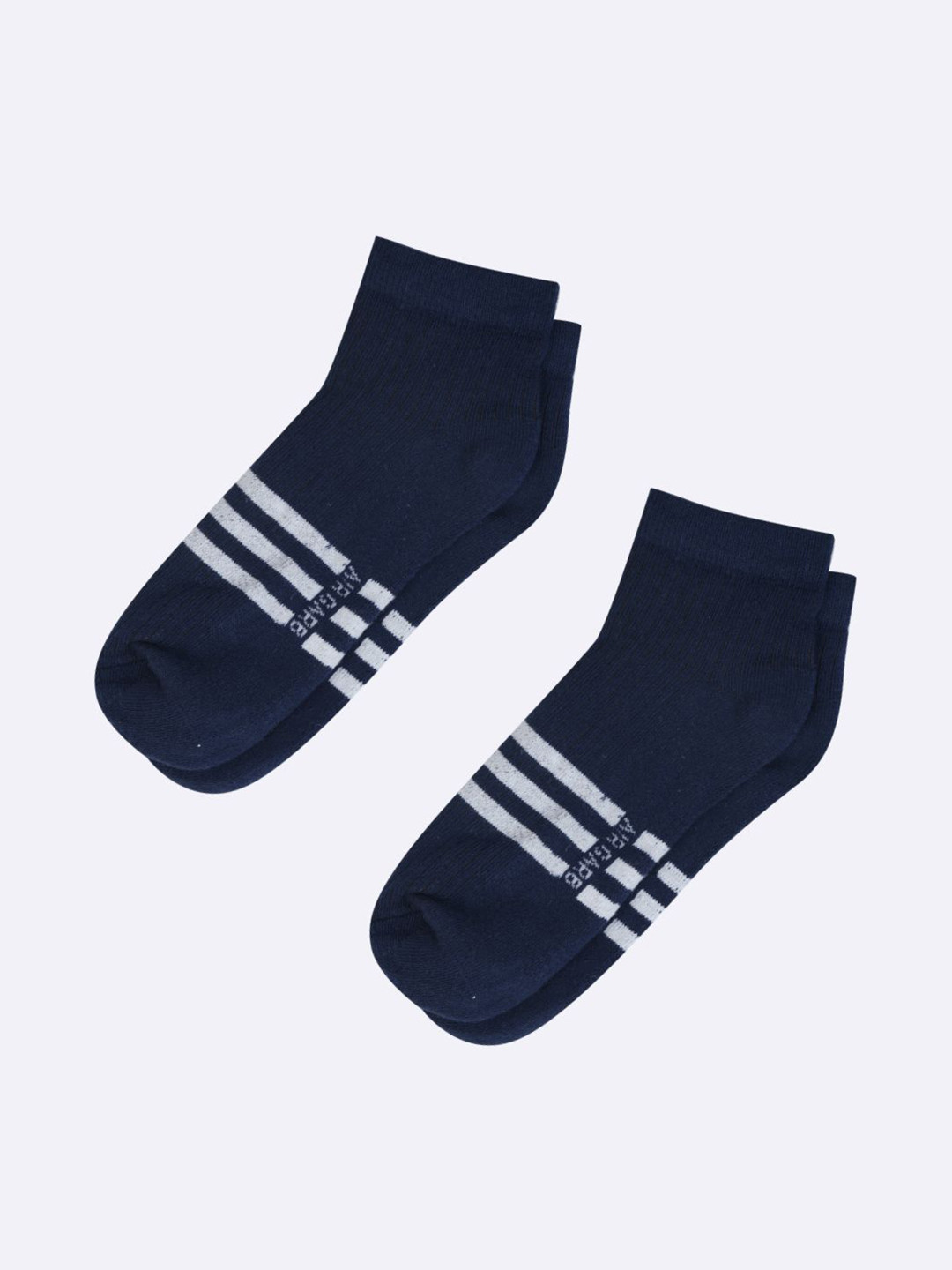 AIR GARB Pack of 2 Blue Low Ankle  with Striped Pattern Socks