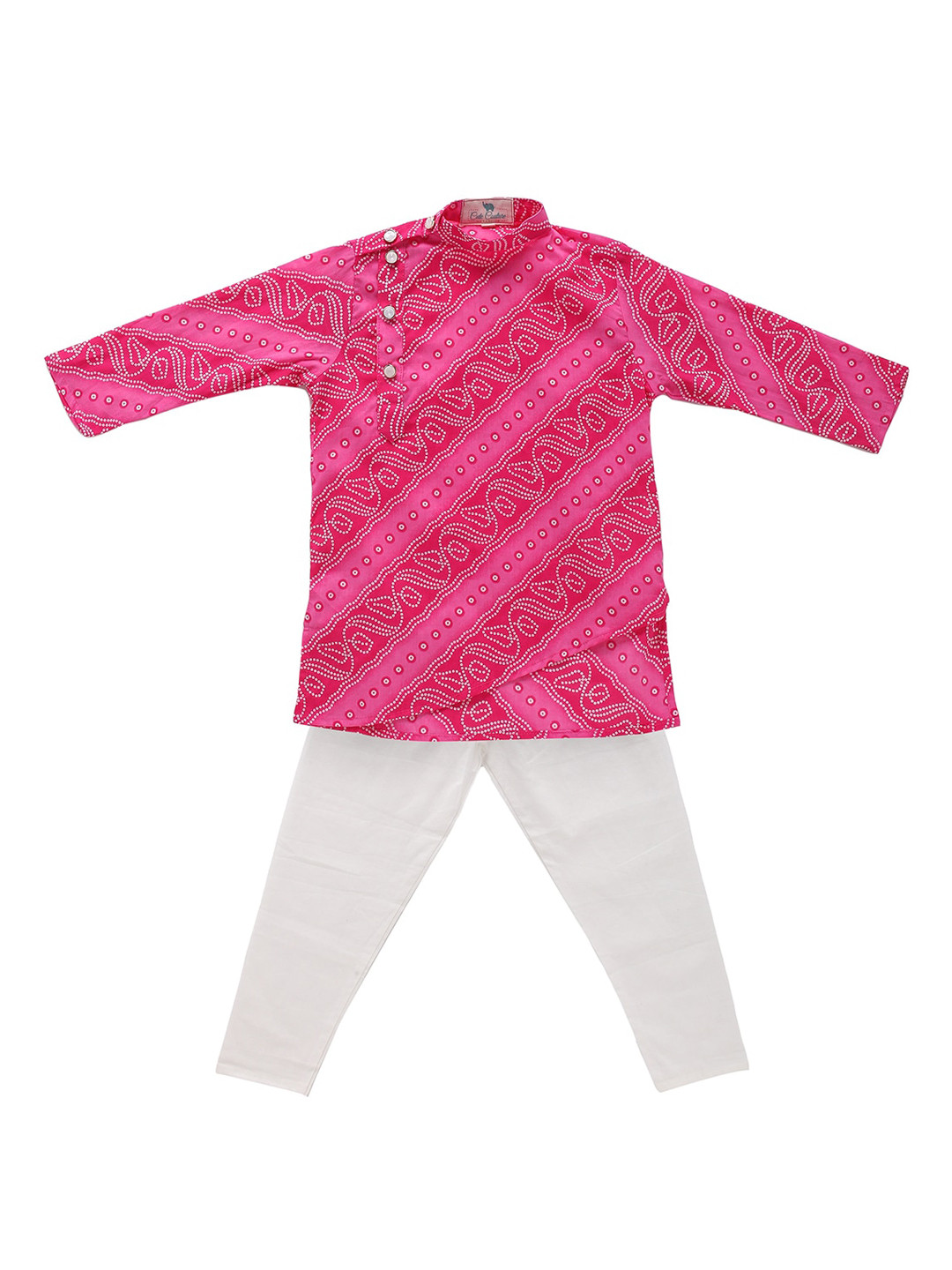 Cute Couture Boys Bandhani Printed Regular Kurta with Trousers