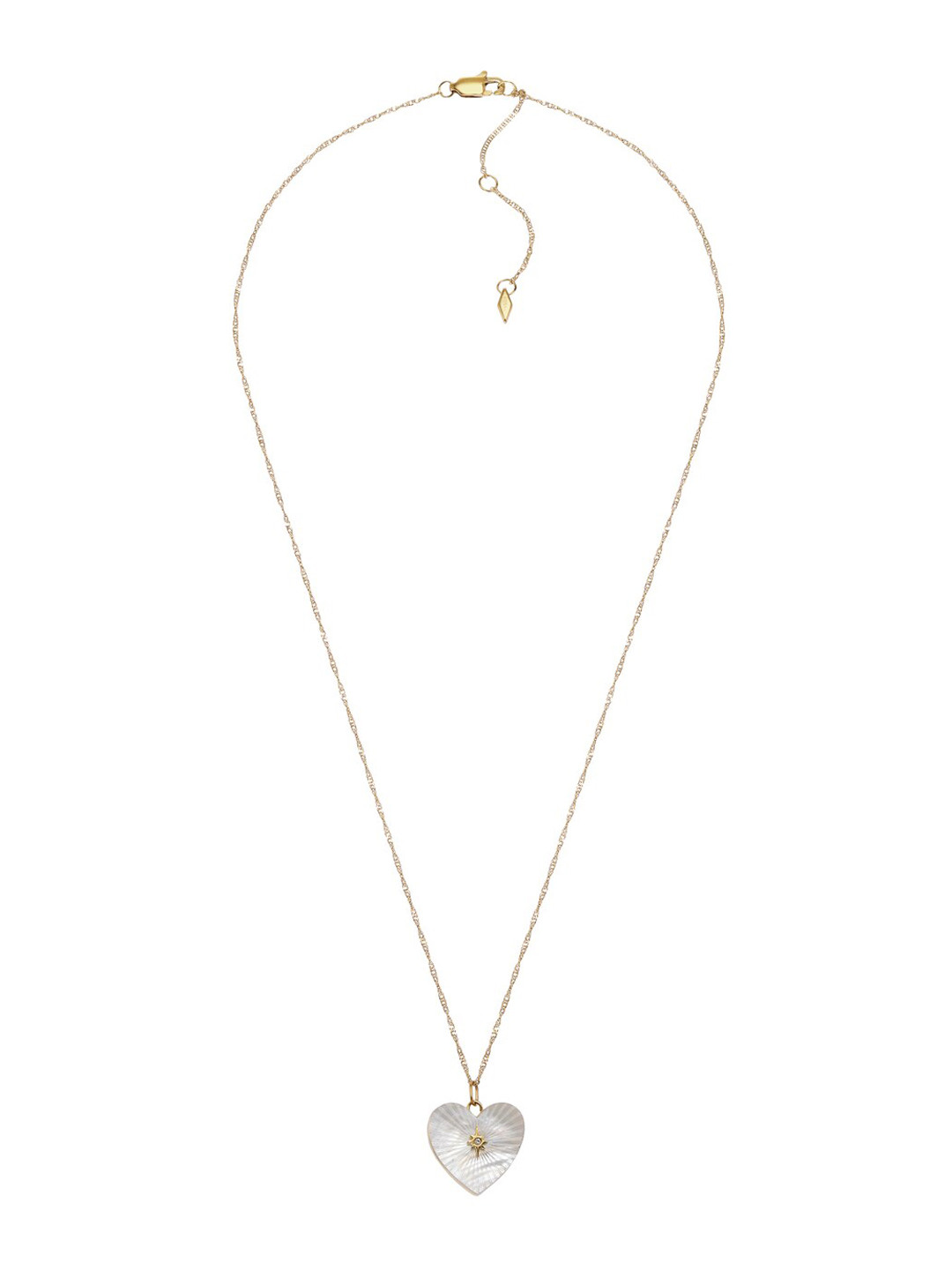 Fossil Stainless Steel Heart-Shaped Pendant With Chain