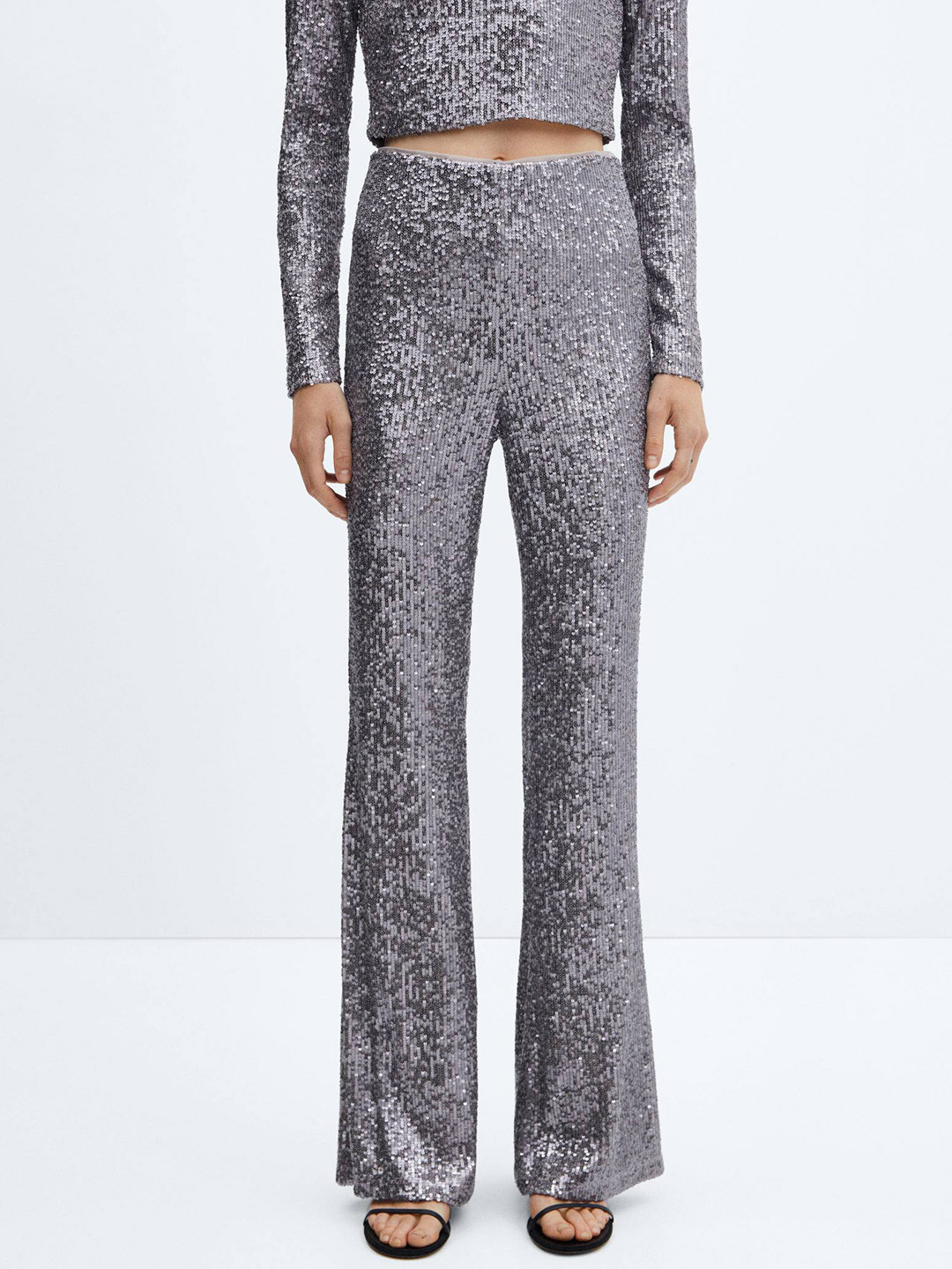 MANGO Women Sequinned Party Trousers
