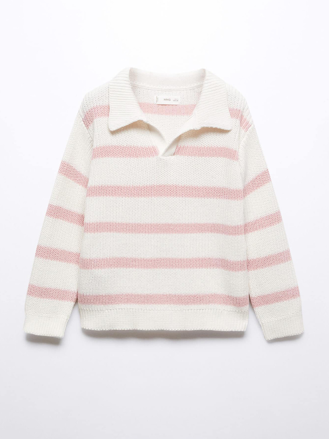 Mango Kids Girls 100% Cotton Striped Cardigan