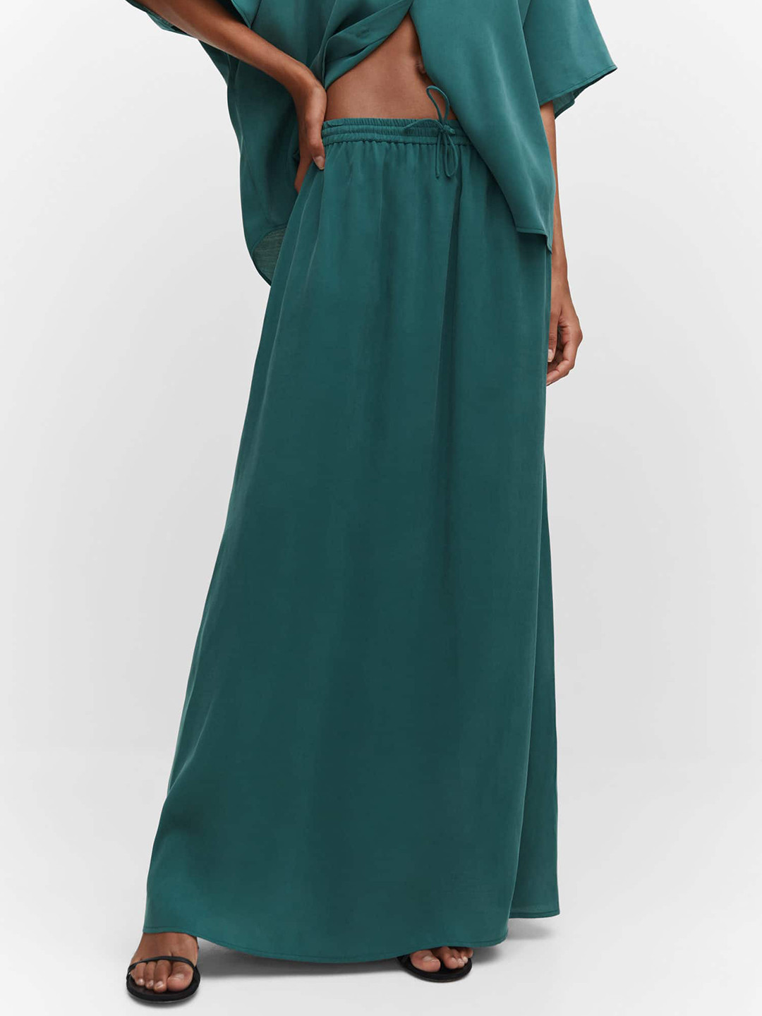 MANGO Solid Straight Design Maxi Skirt
