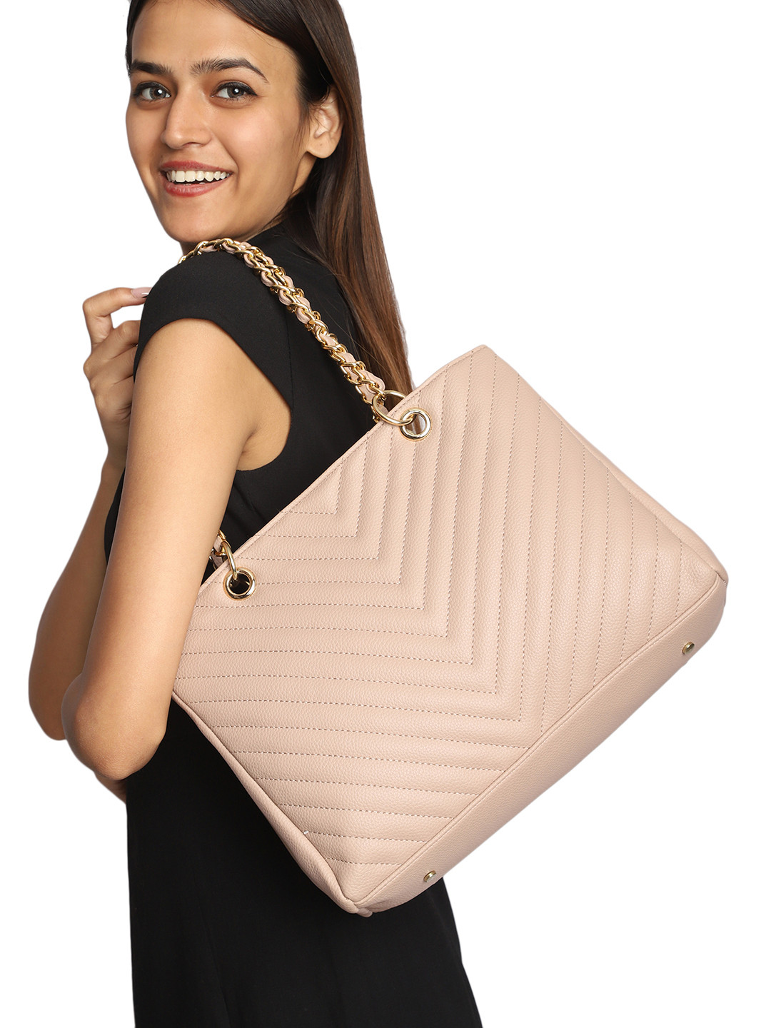 MINI WESST Structured Tote Bag With Quilted