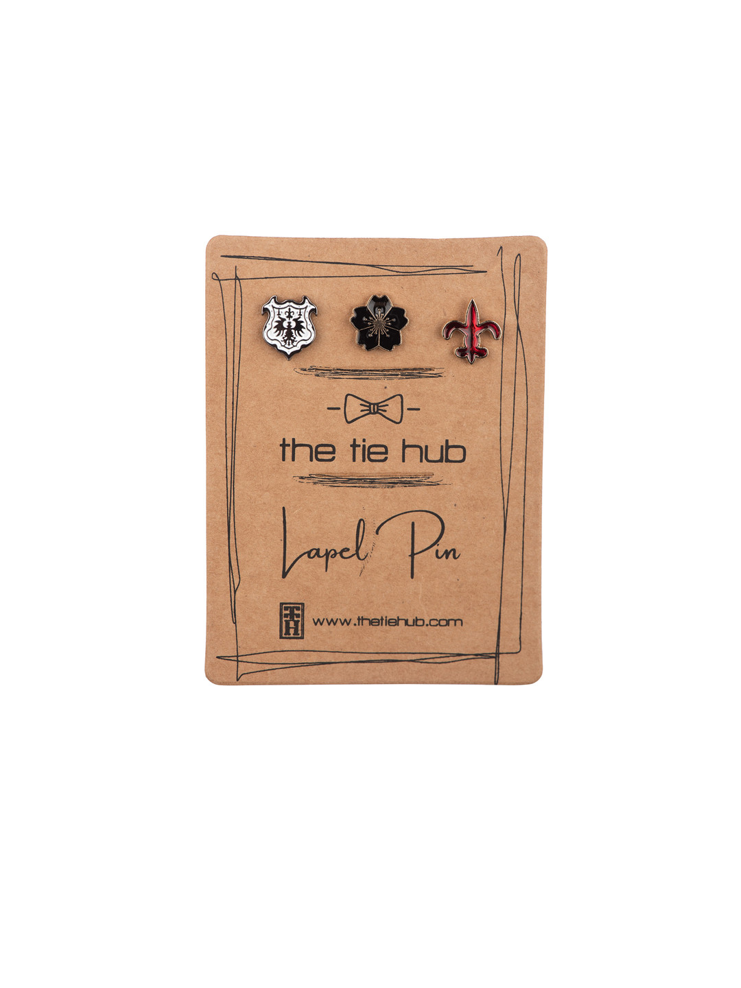 The Tie Hub Men Set Of 3 Brass Lapel Pin Brooch