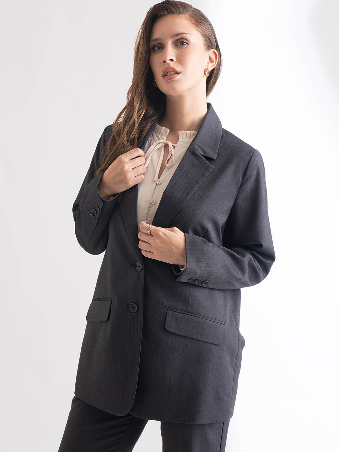 B.Copenhagen Notched Lapel Collar Single Breasted Blazer