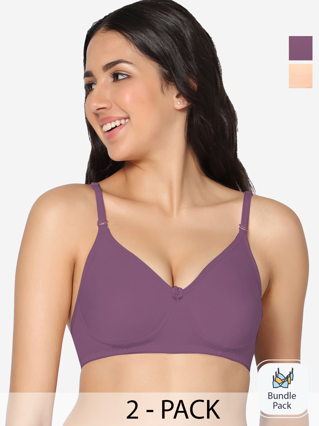 In Care Pack Of 2 Full Coverage All Day Comfort Super Support Bra Cotton T-shirt Bra