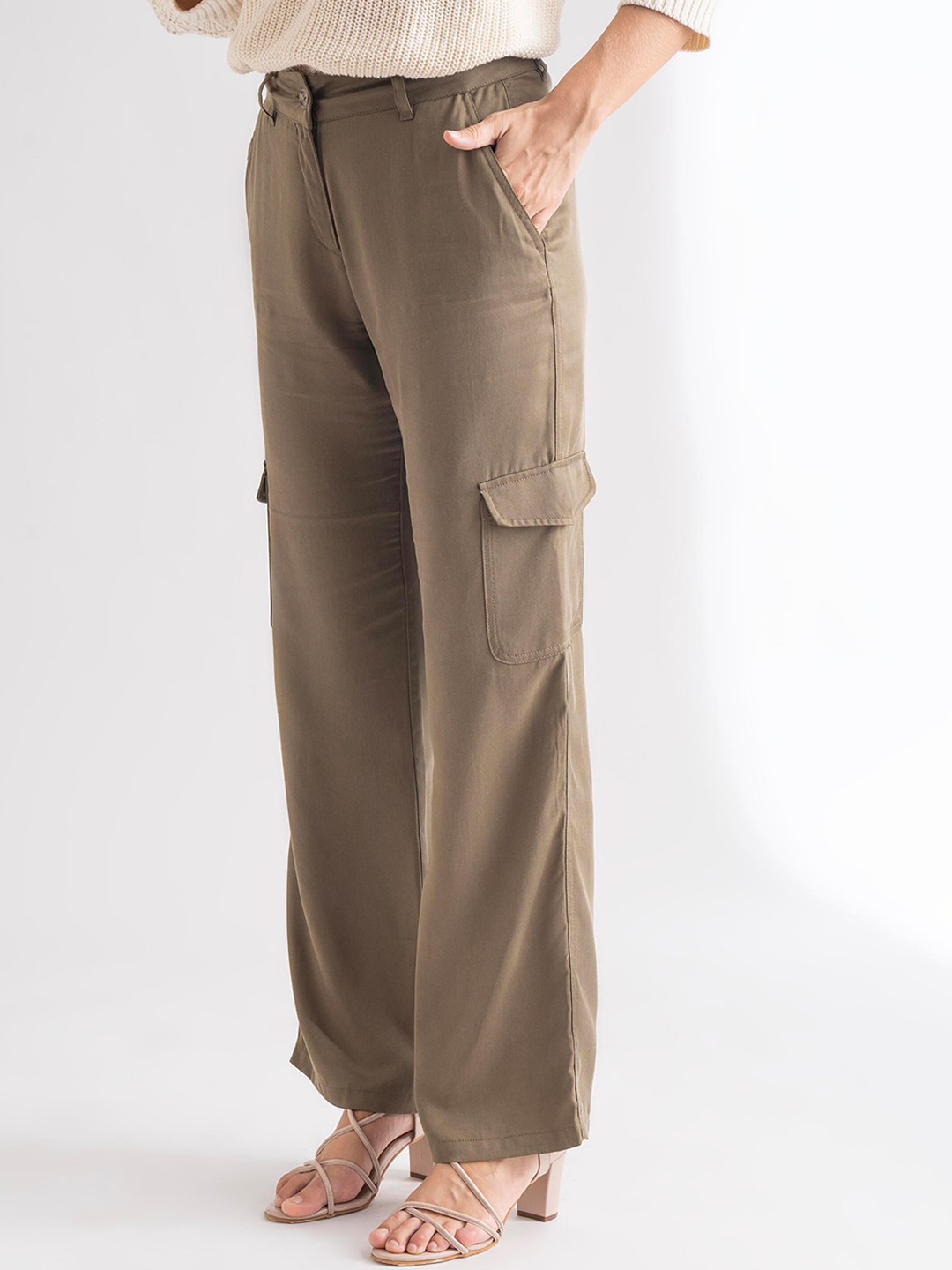 B.Copenhagen Women Khaki Trousers