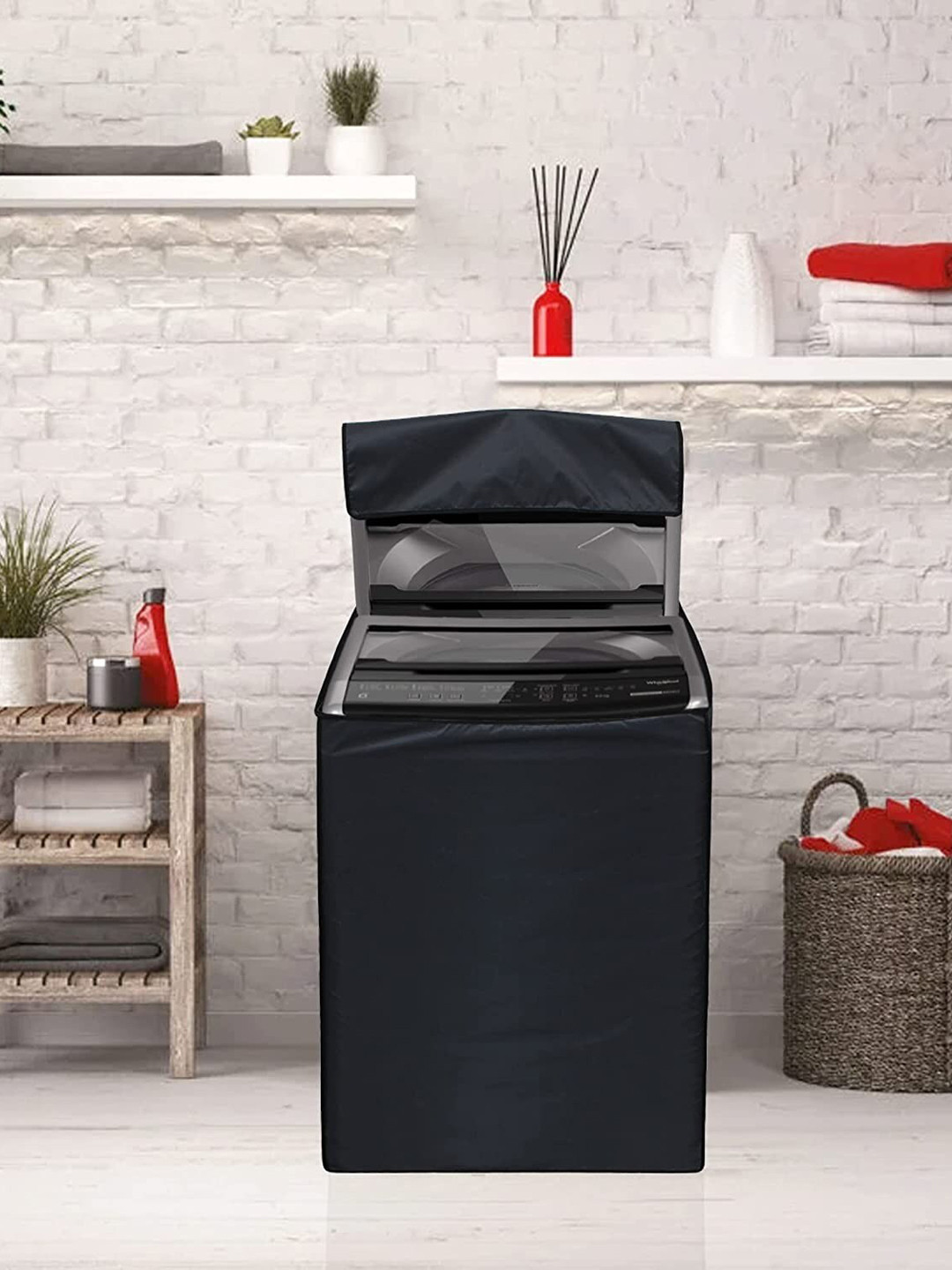 Dakshya Industries Grey Printed Washing Machine Cover