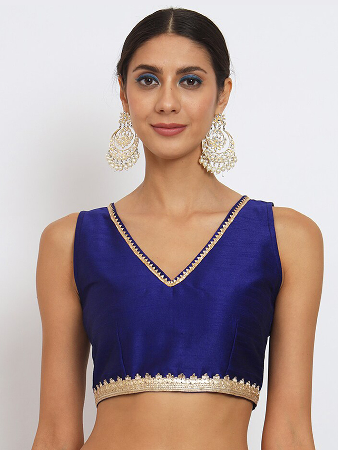 studio rasa Embellished Gotta Patti Dupion Saree Blouse