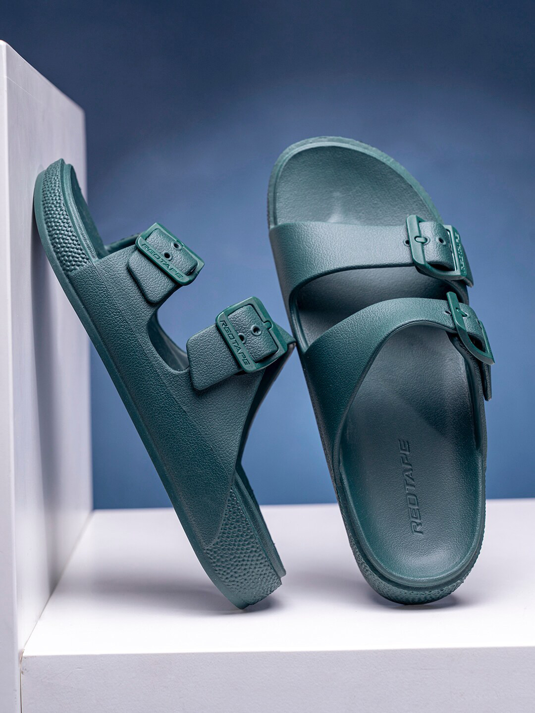 Buy Red Tape Women Two Strap Sliders With Buckles Flip Flops for