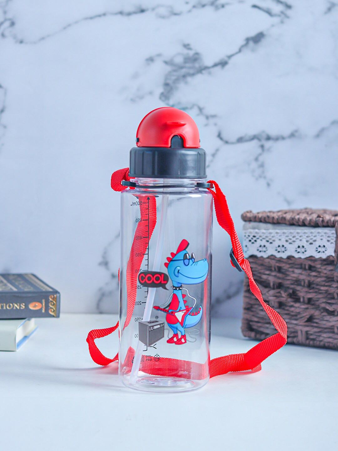 MARKET99 Red Conversational Plastic Spill Proof Sipper - 500ml