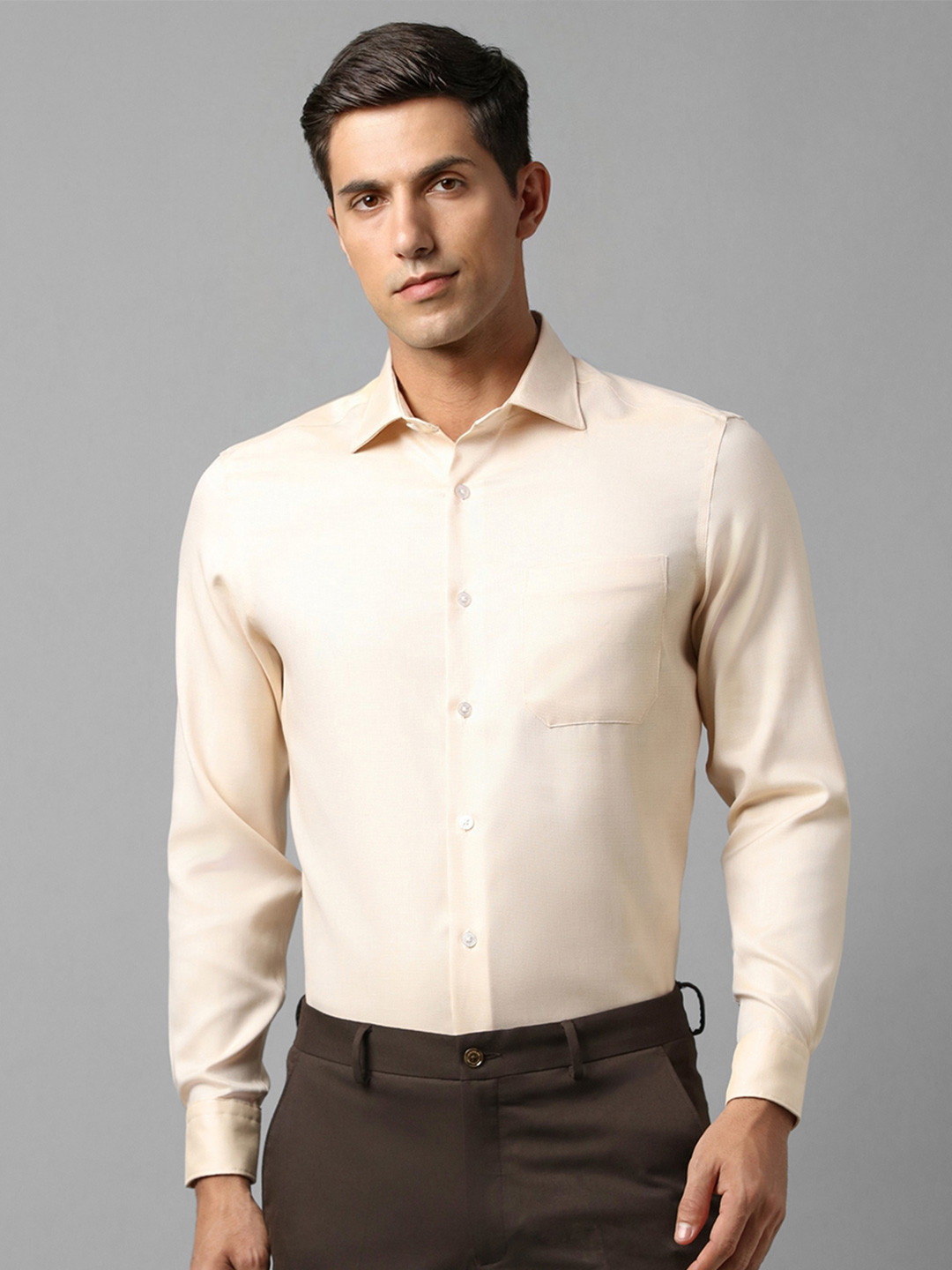 Louis Philippe Men Yellow Opaque Formal Shirt