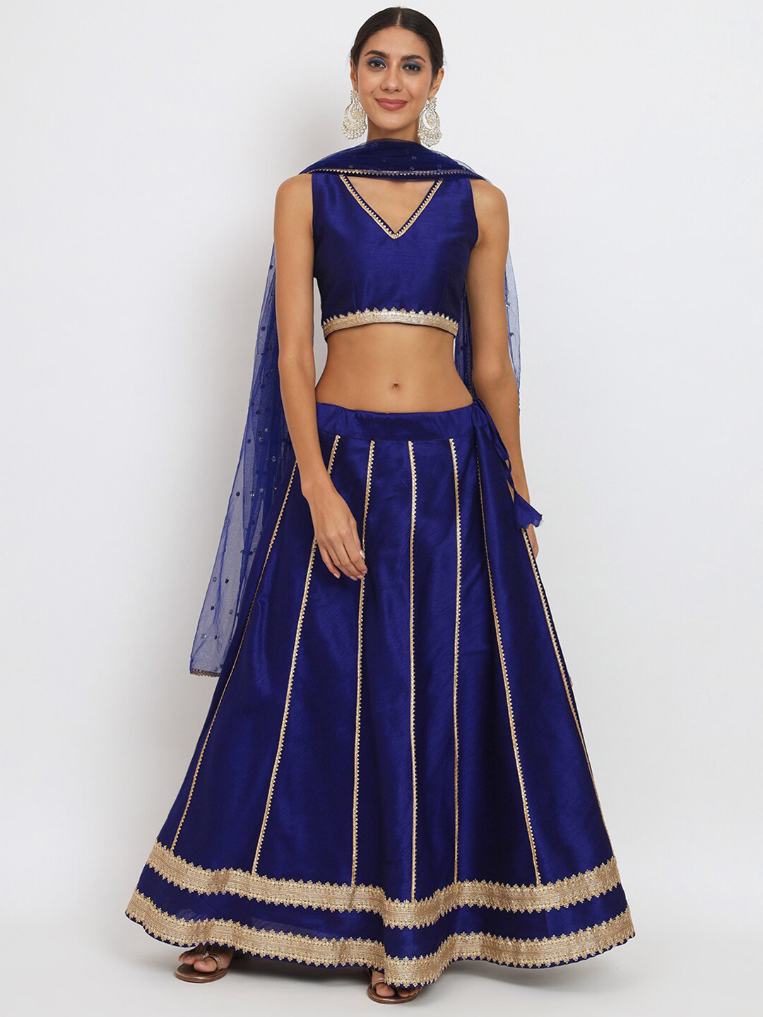 studio rasa V-Neck Gotta Patti Ready to Wear Lehenga & Blouse With Dupatta
