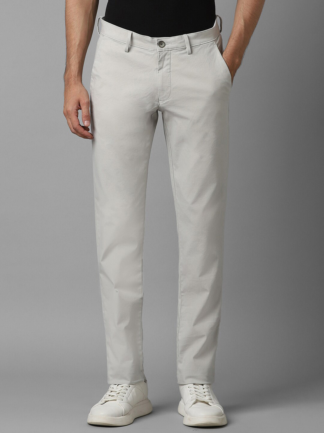 Louis Philippe Sport Men Mid-Raise Clean Look Slim Fit Trousers