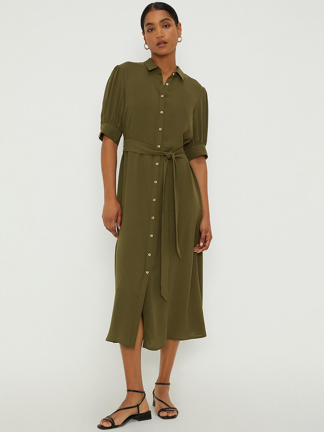 DOROTHY PERKINS Shirt Midi Dress with Belt