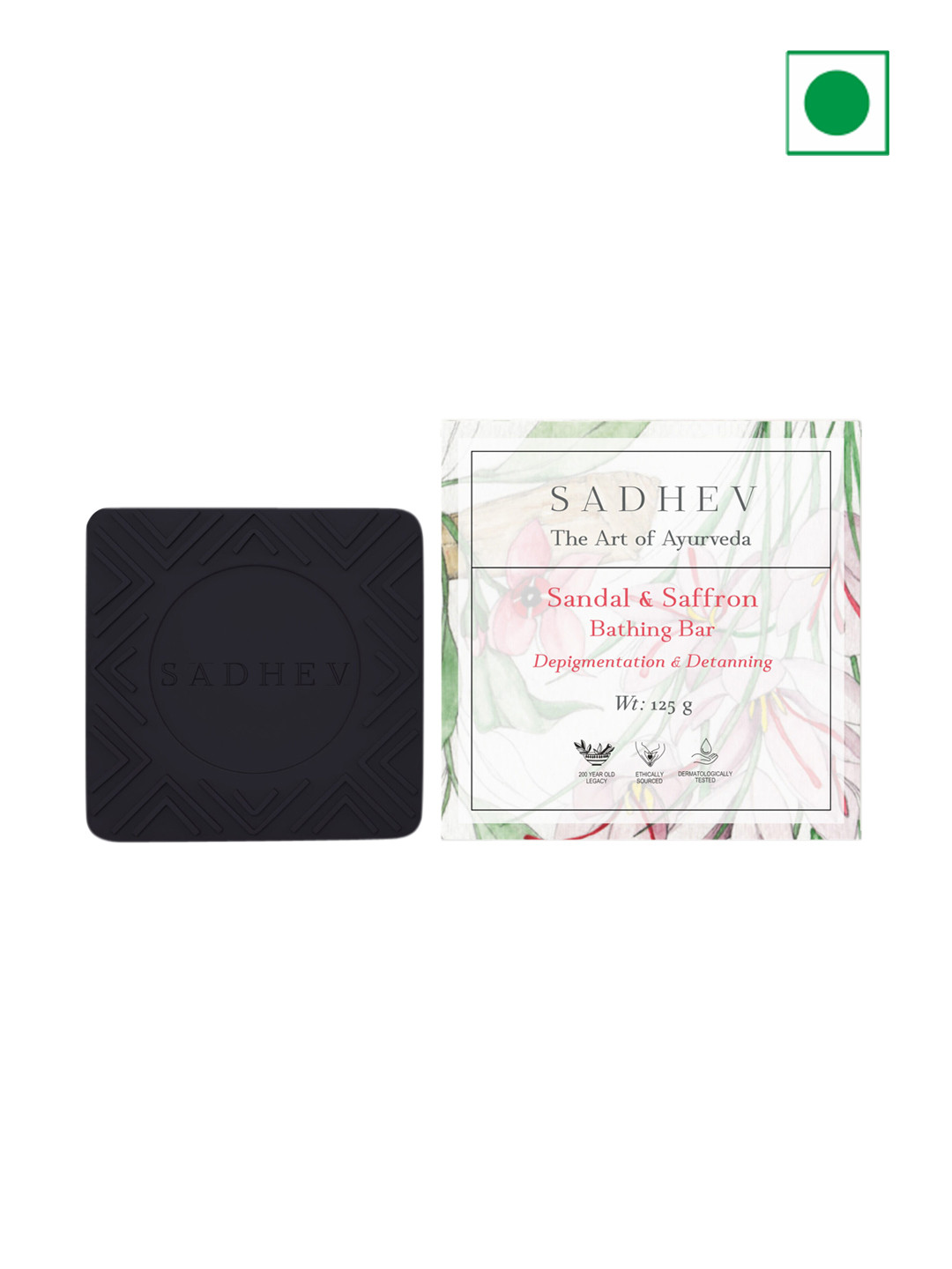 SADHEV The Art Of Ayurveda Sandal & Saffron Bathing Bar - 125g