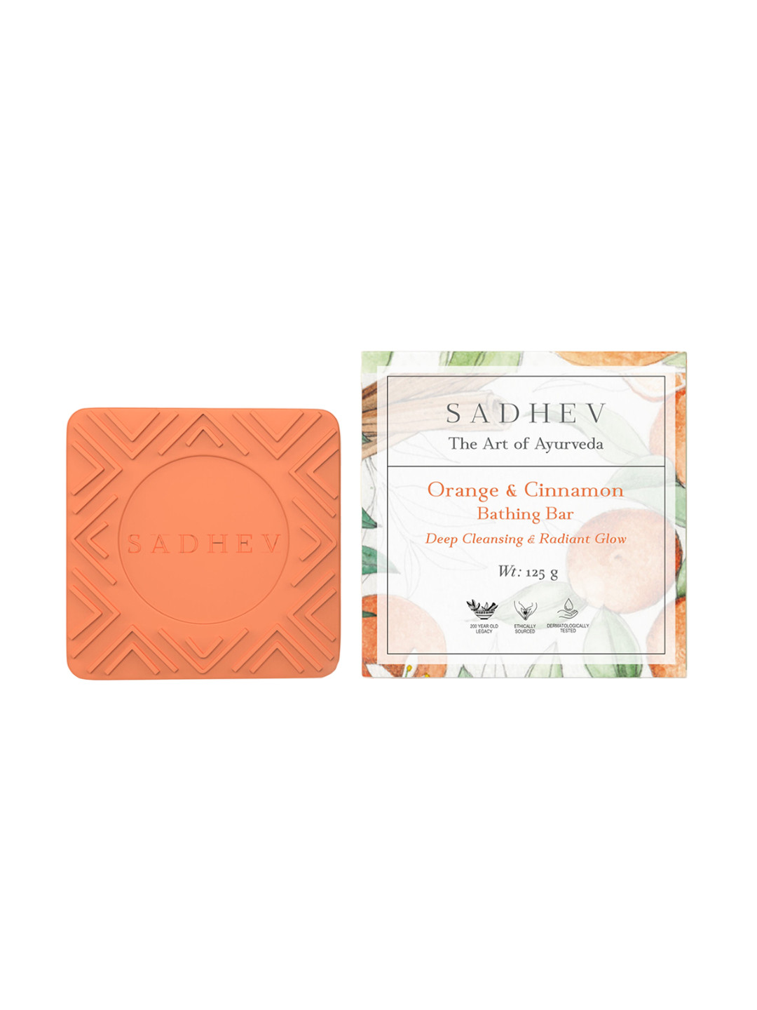 SADHEV The Art Of Ayurveda Orange & Cinnamon Bathing Bar - 125g