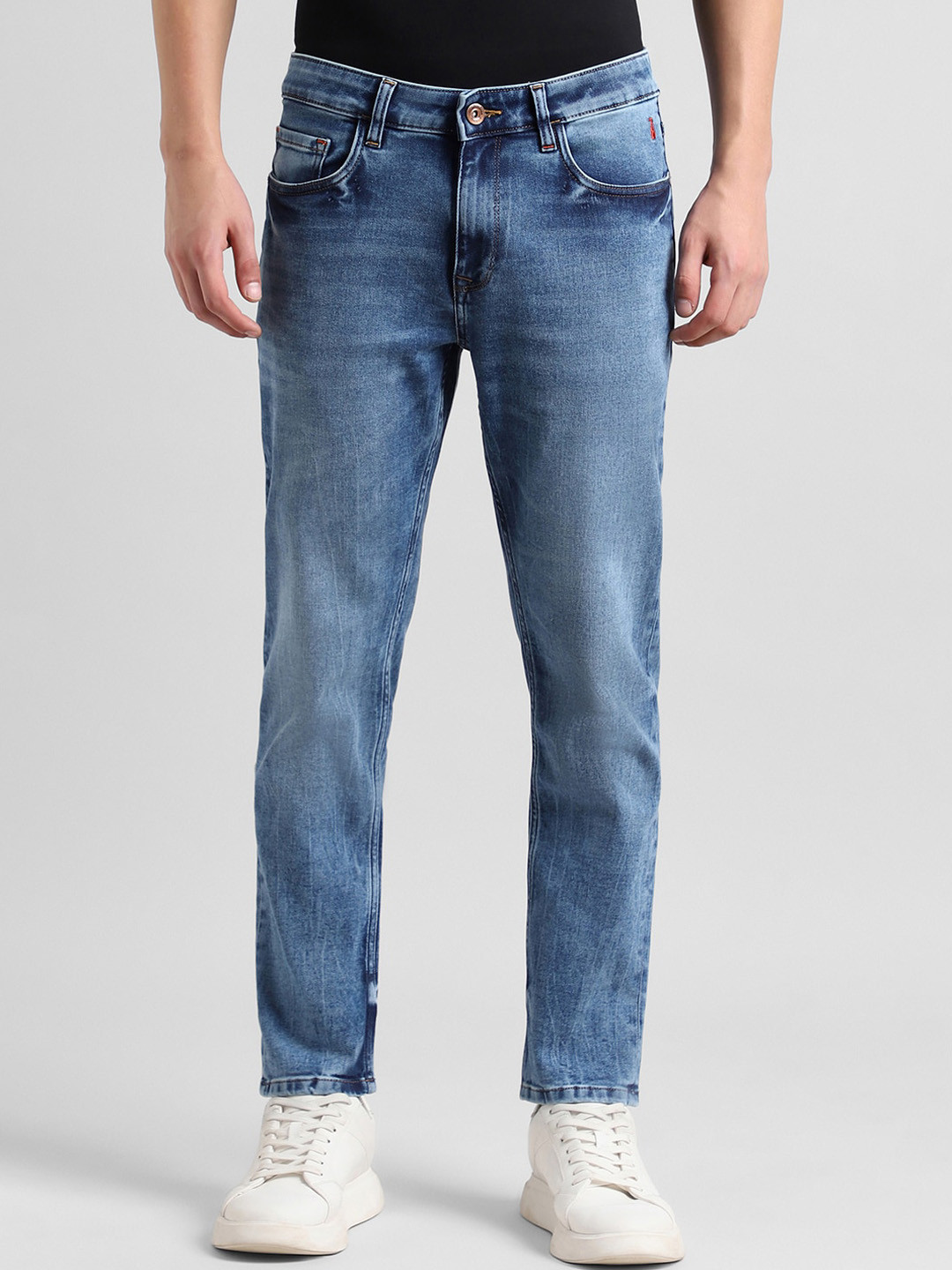 SIMON CARTER LONDON Men Heavy Fade Clean Look Stretchable Jeans
