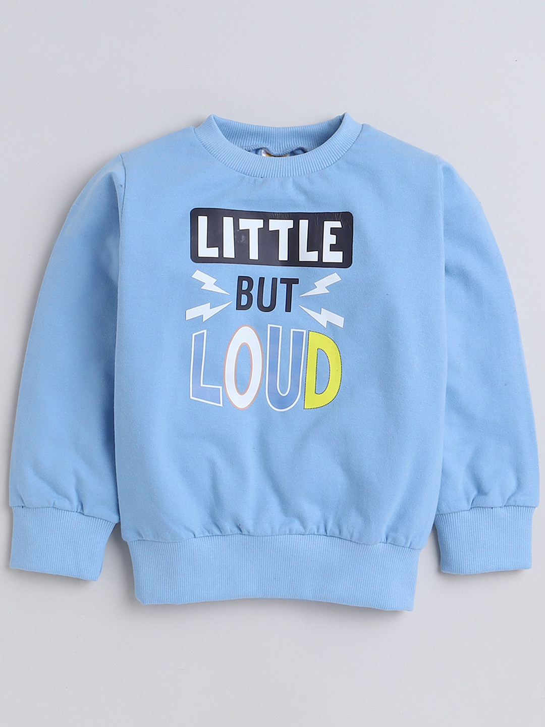 AWW HUNNIE Kids Typography Printed Round Neck Long Sleeves Cotton Pullover Sweatshirt