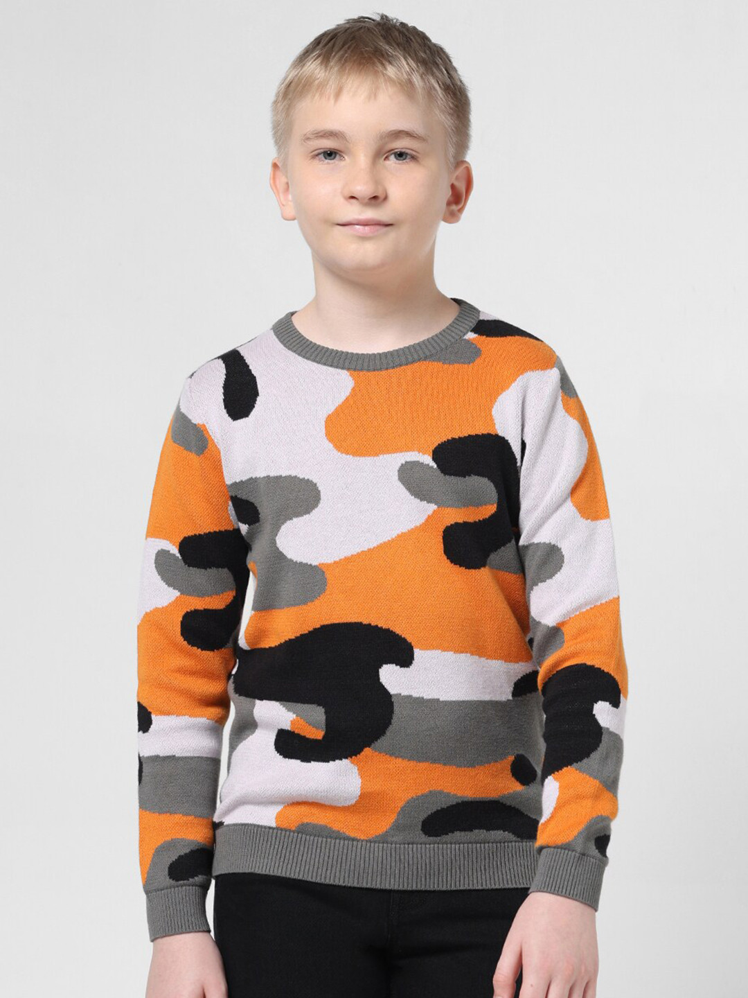 Jack & Jones Junior Boys Abstract Printed Pure Cotton Pullover