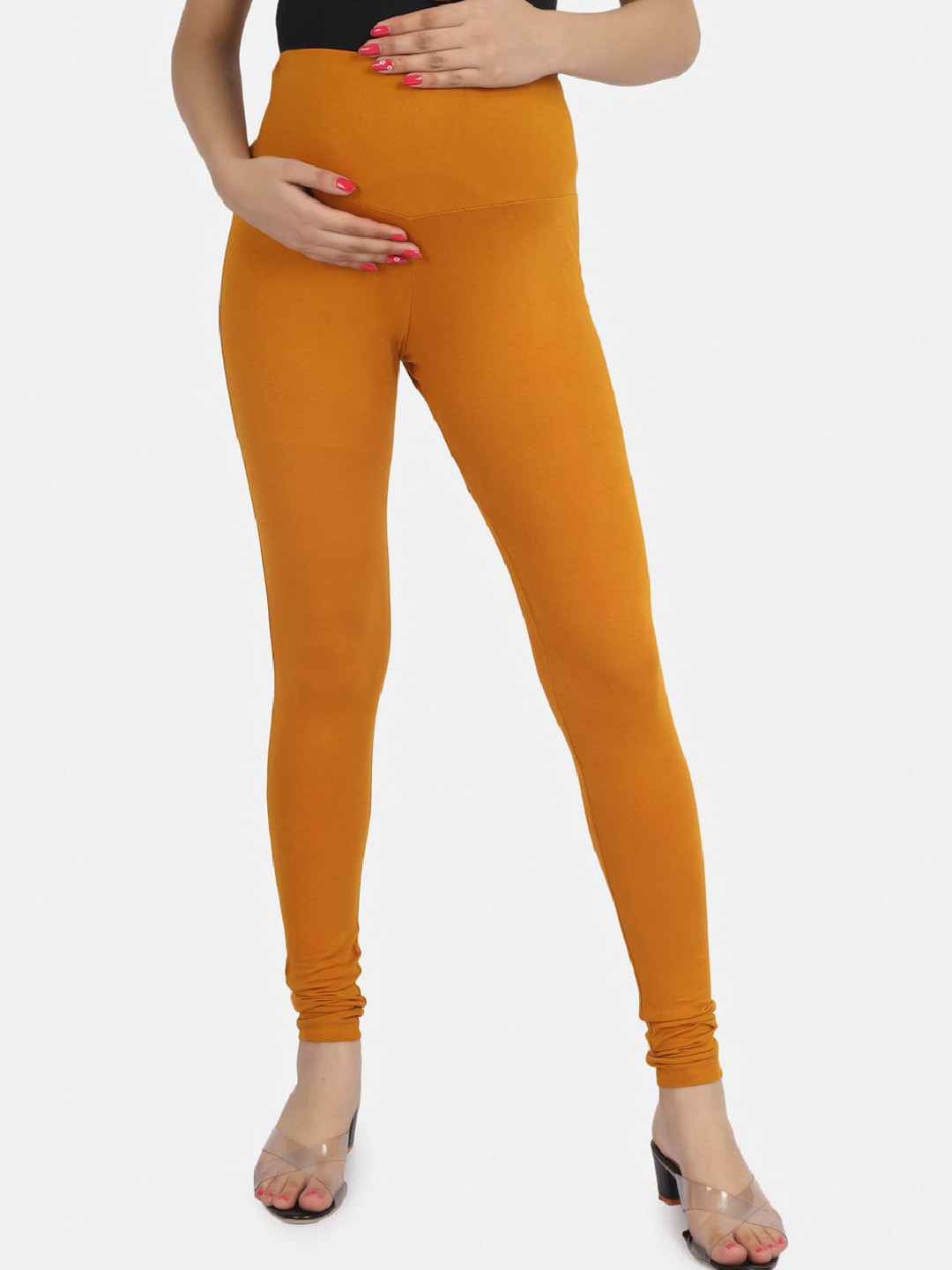 angloindu High-Rise Churidar Length Maternity Leggings