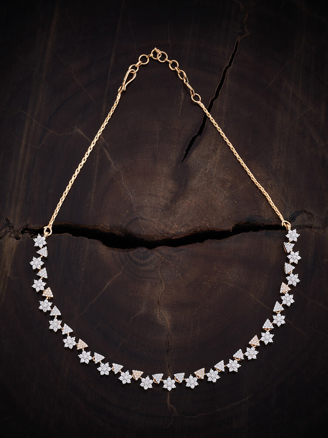 Kushal's Fashion Jewellery Rhodium-Plated Cubic Zirconia Studded Necklace