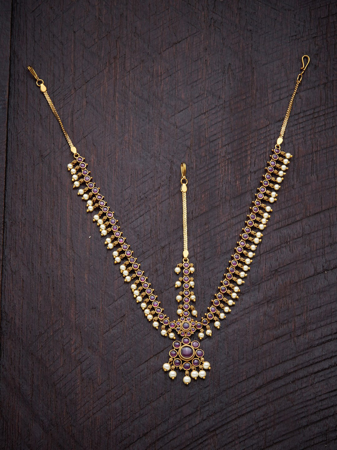 Kushal's Fashion Jewellery Gold Plated Studded Matha Patti