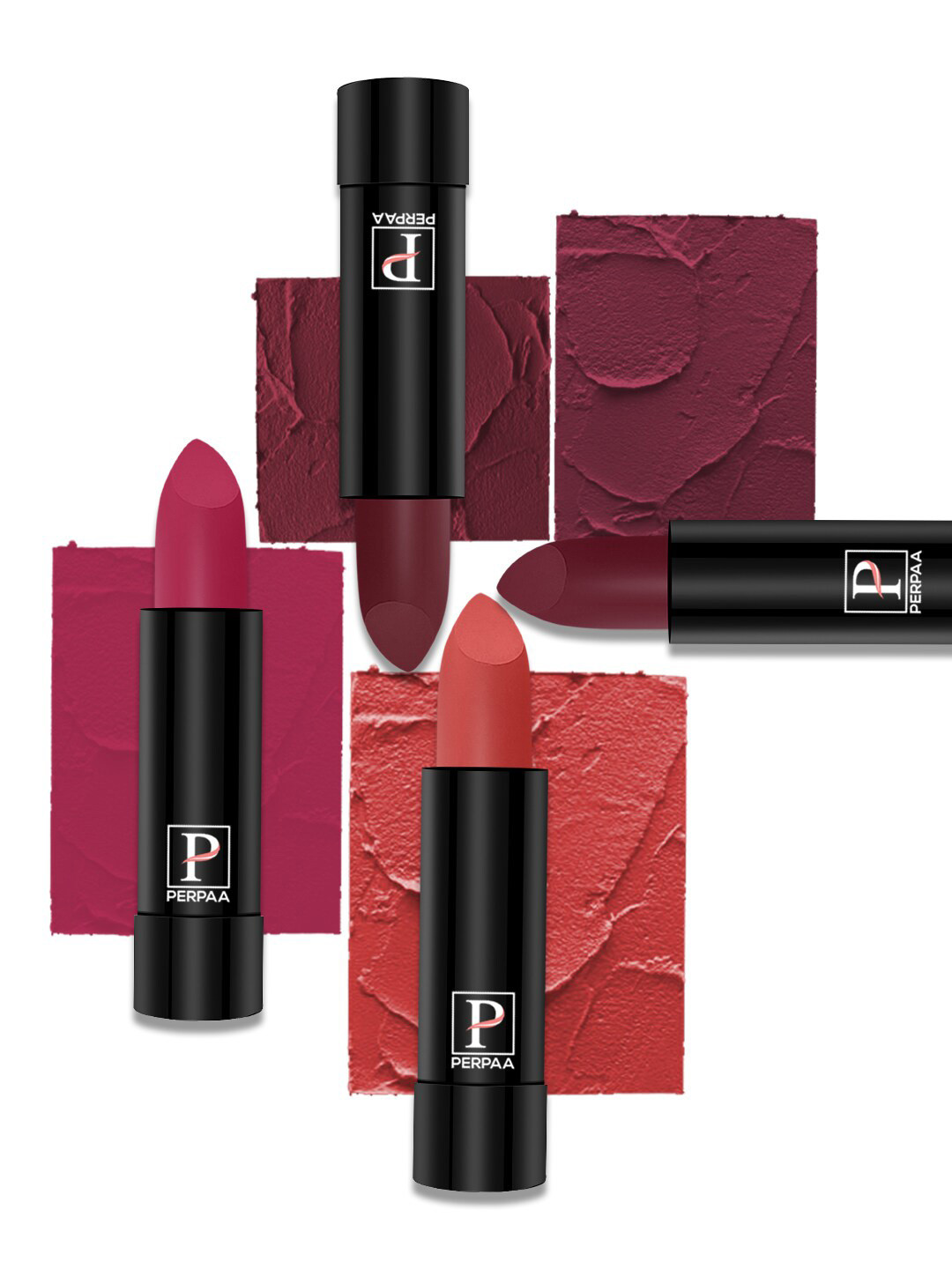 PERPAA Cremy Matte 4Pcs Long Lasting Lipstick - 3.5g Each - 92-93-95-96