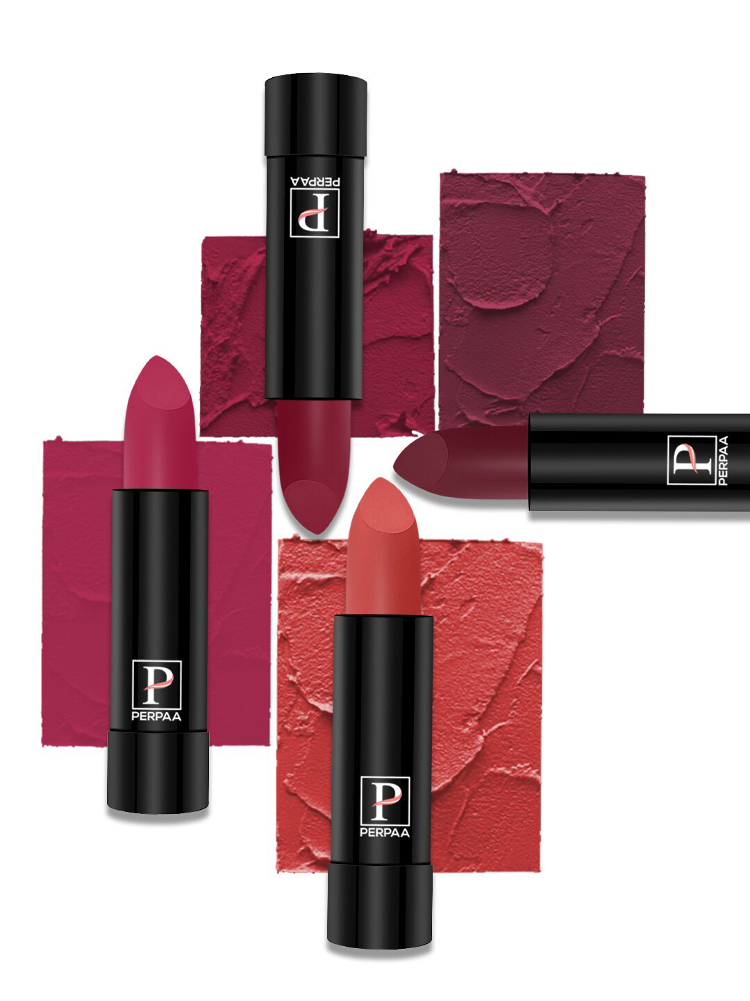 PERPAA Cremy Matte 4Pcs Long Lasting Lipstick - 3.5g Each - 87-92-93-96