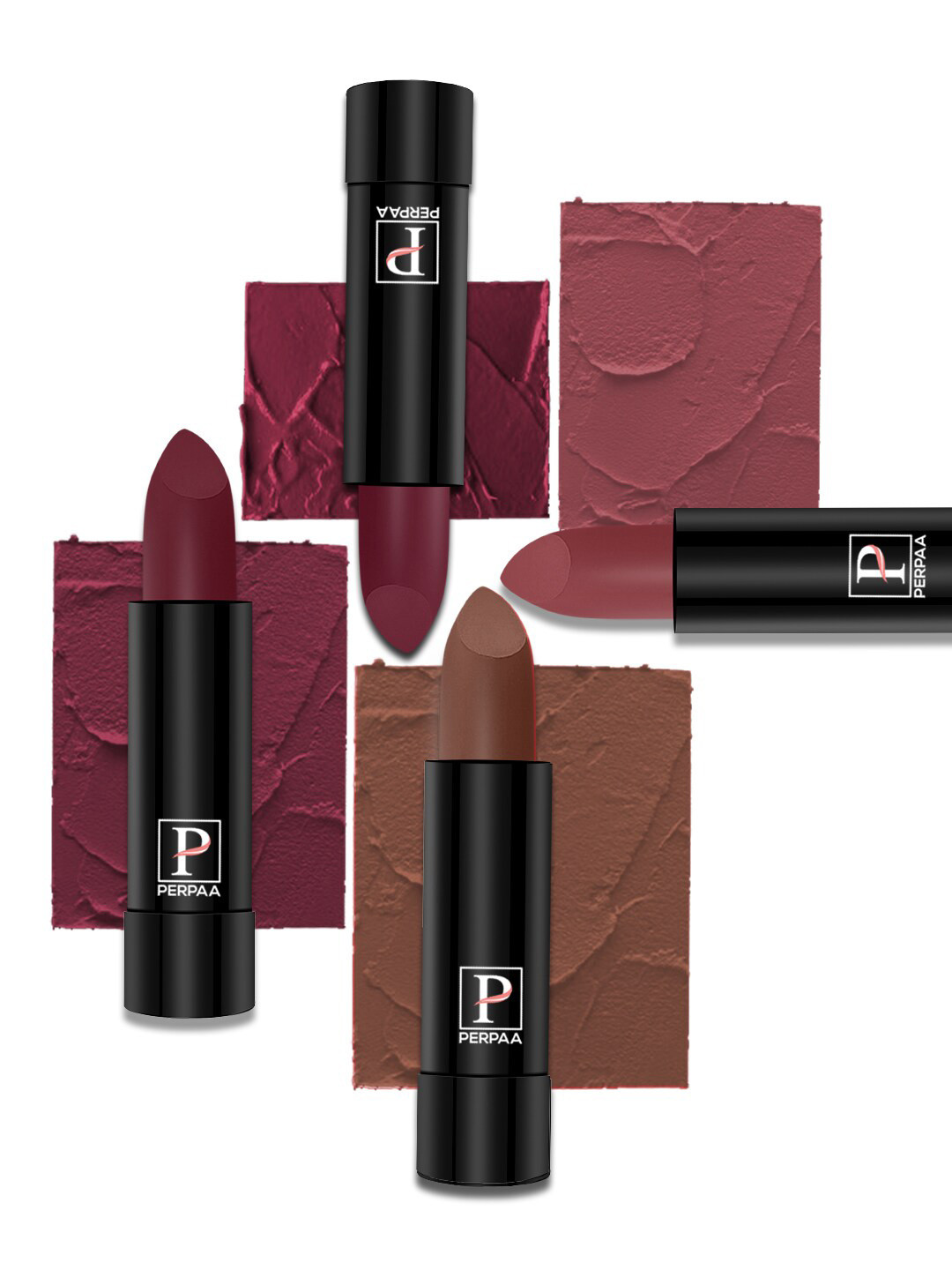 PERPAA Cremy Matte 4Pcs Long Lasting Lipstick - 3.5g Each - 96-110-111-52