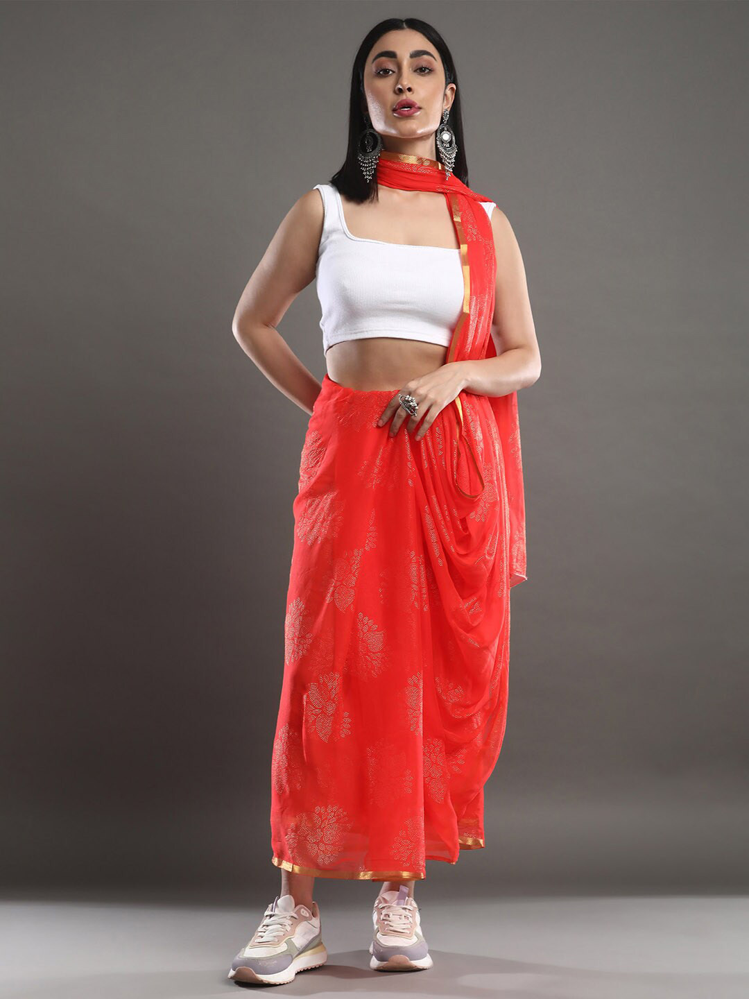 Mitera Embellished Zari Detail Saree