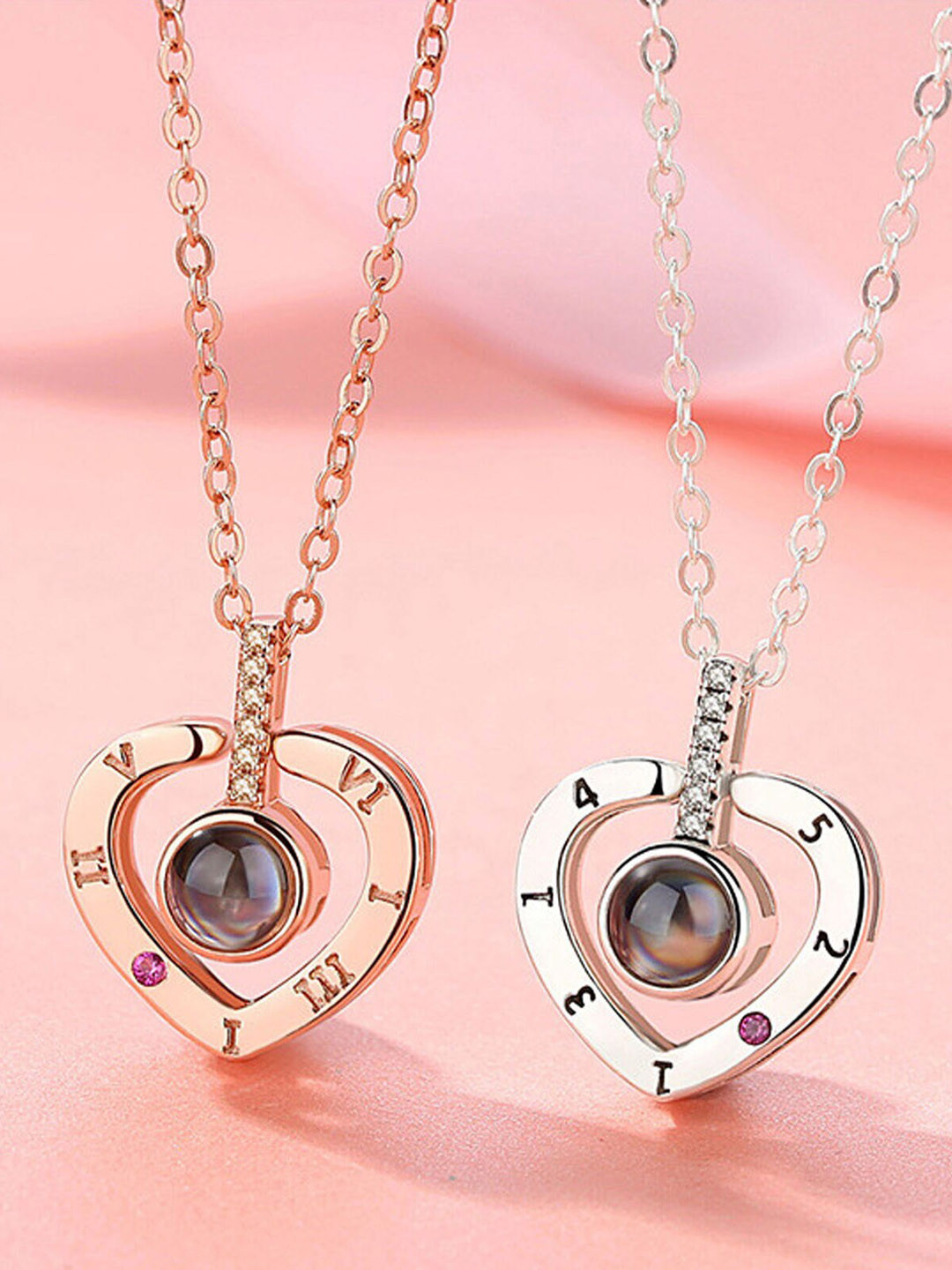 MEENAZ Set Of 2 I Love You Pendants With Chains