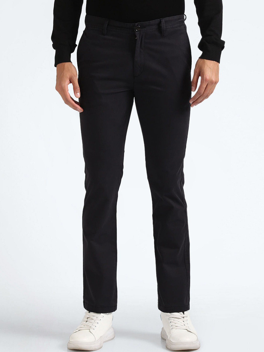 Flying Machine Men Tapered Fit Plain Cotton Chinos