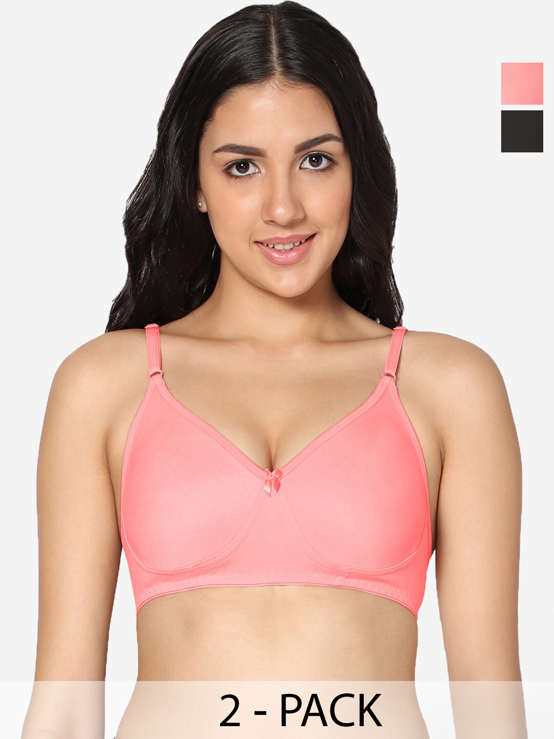 Buy Innocence Women's Non Padded Non wired Full Coverage Bra-Red for Women  Online in India