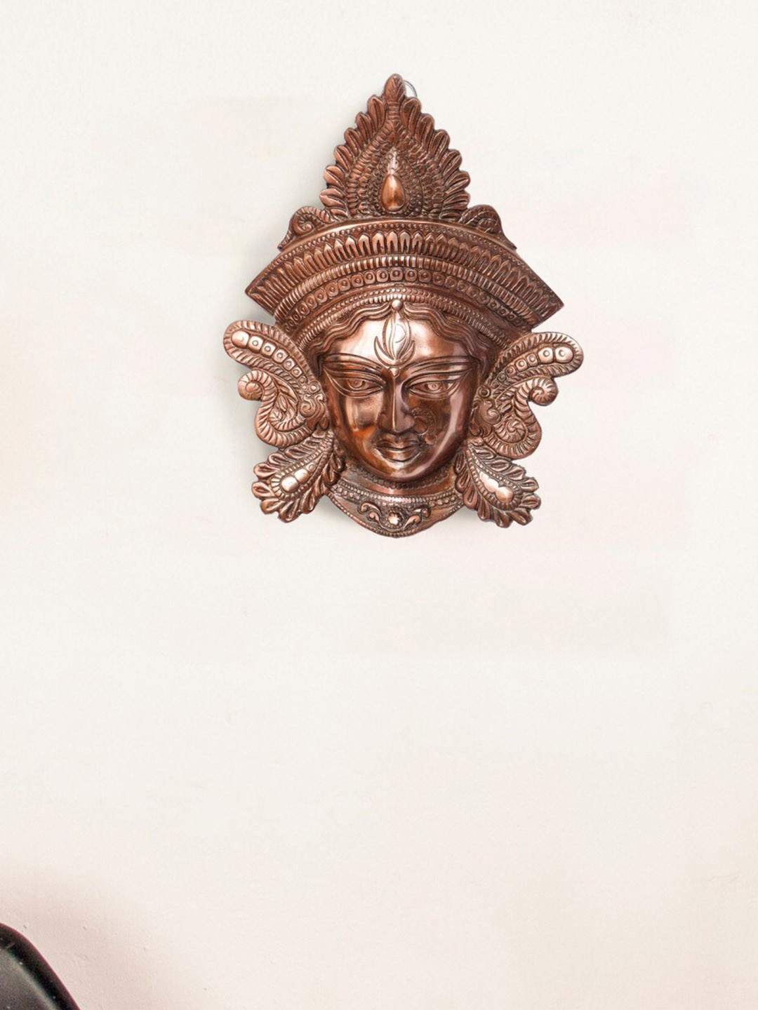 eCraftIndia Bronze Toned Goddess Durga Wall Hanging
