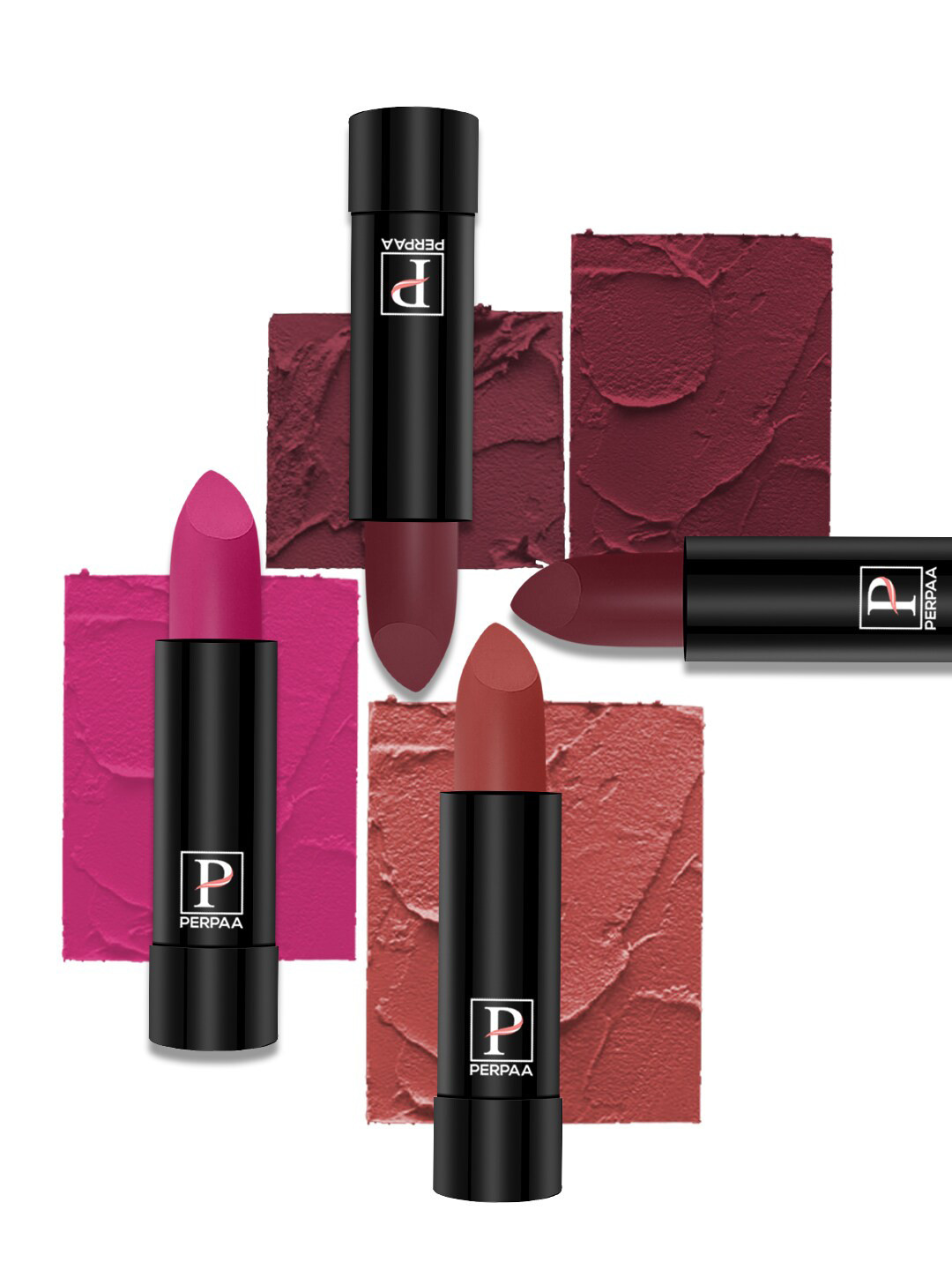 PERPAA Cremy Matte 4Pcs Long Lasting Lipstick - 3.5g Each - 71-73-80-95