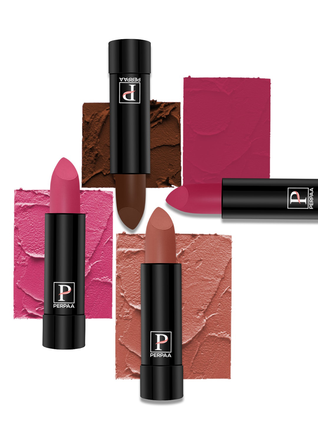 PERPAA Cremy Matte 4Pcs Long Lasting Lipstick - 3.5g Each - 60-62-67-92