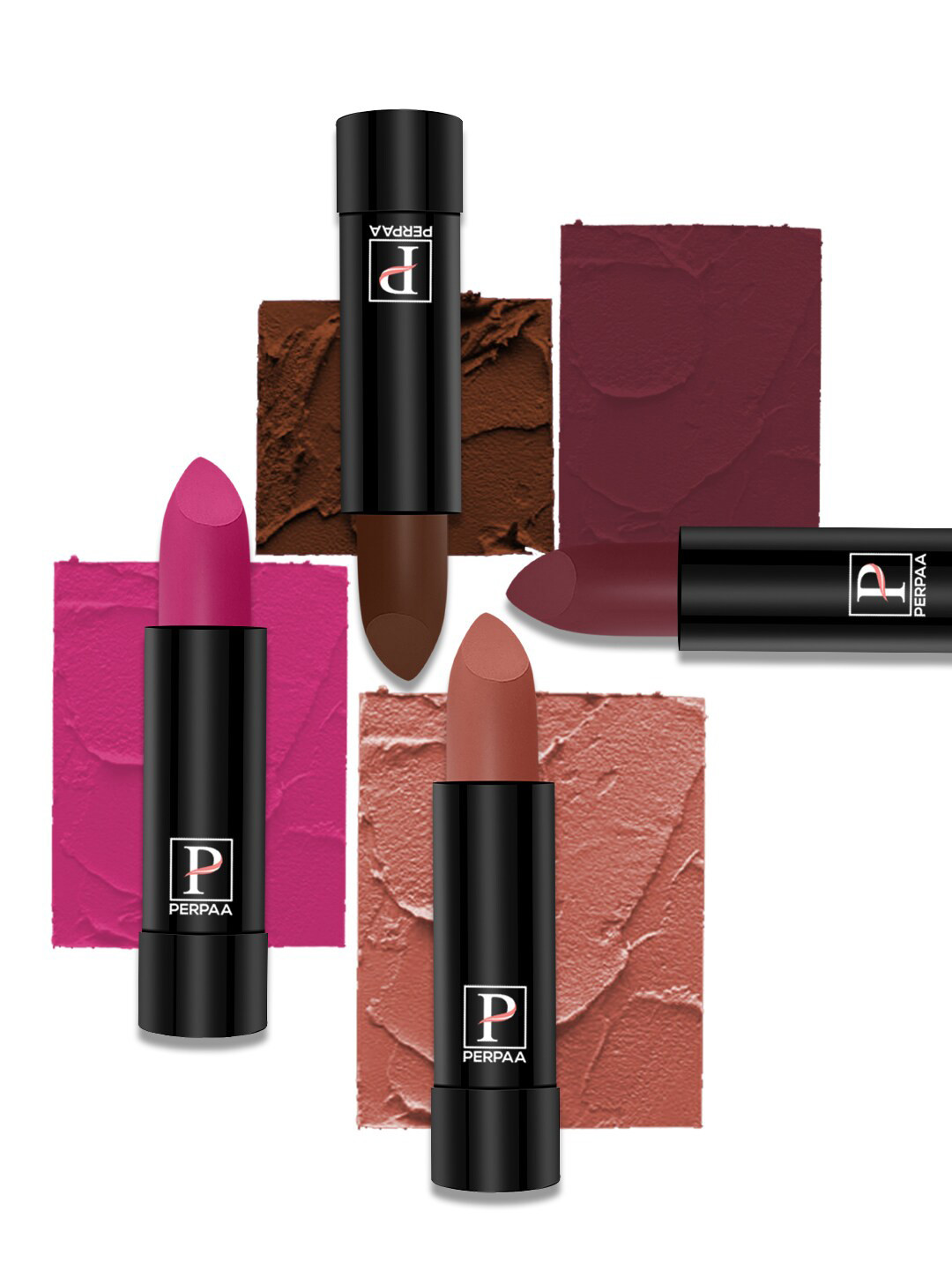 PERPAA Cremy Matte 4Pcs Long Lasting Lipstick - 3.5g Each - 62-67-71-80