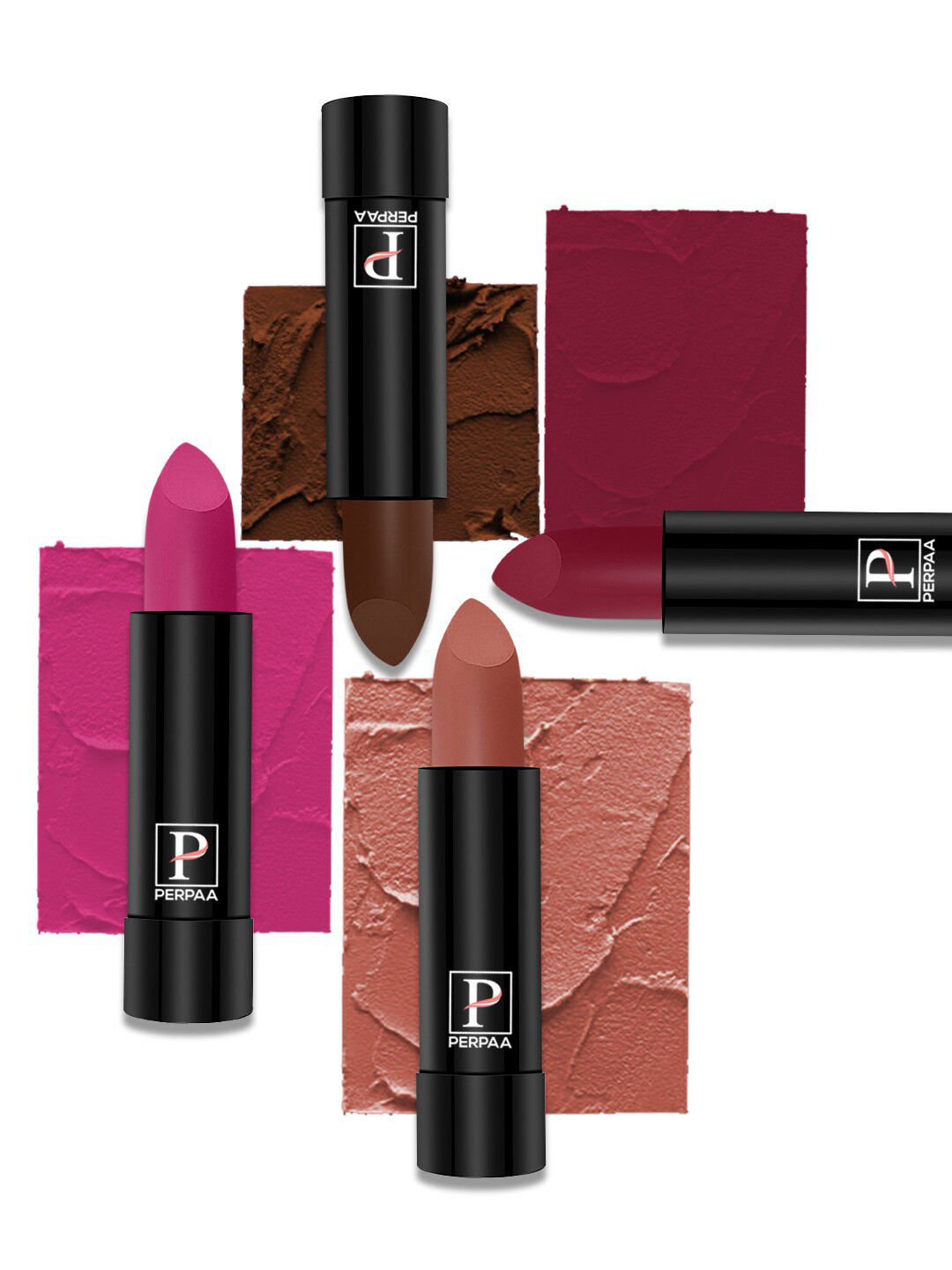 PERPAA Set Of 4 Creamy Matte Bullet Lipstick 3.5g Each - 62-67-71-87