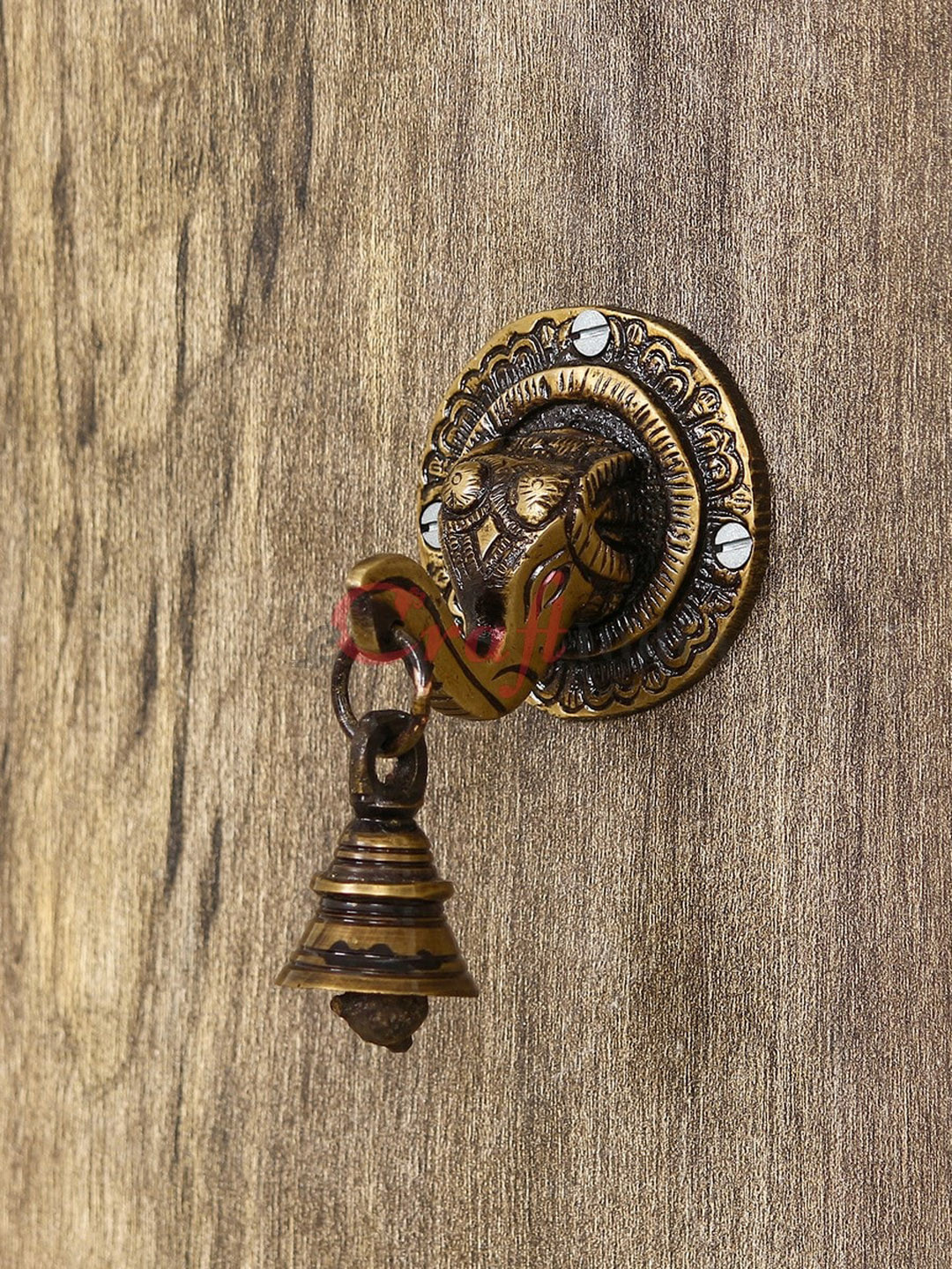 eCraftIndia Lord Ganesha Brass Ethnic Motifs Antique Pooja Room Spiritual Wall Decor-3.9In