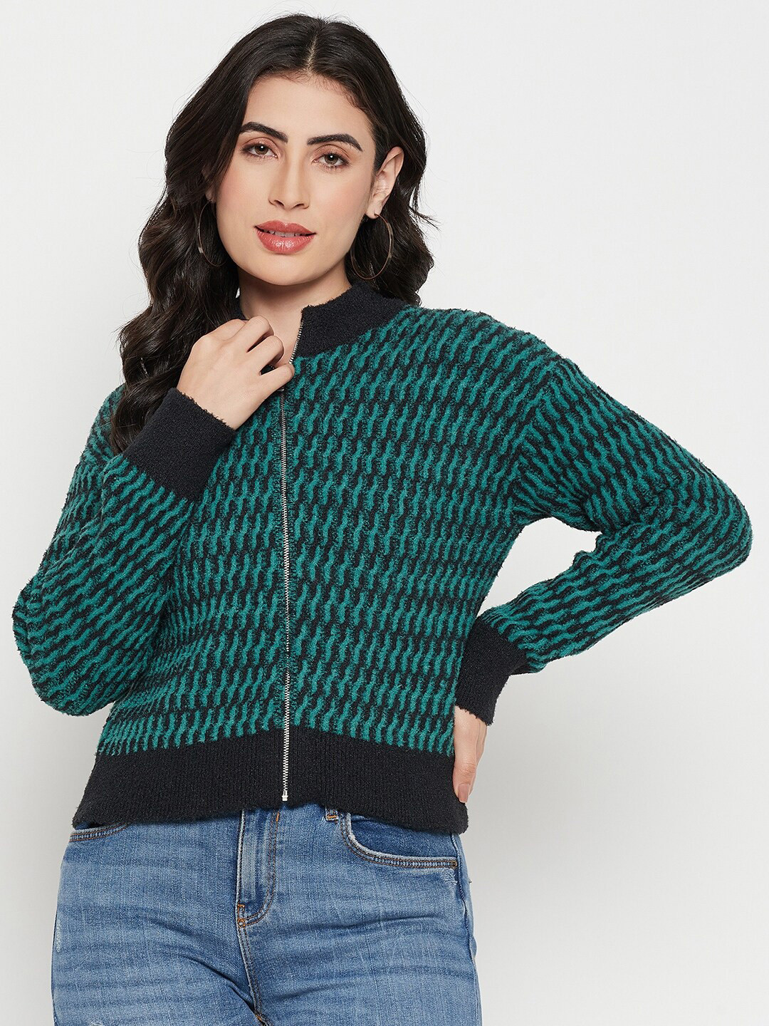 Madame Self Design Acrylic Cardigan